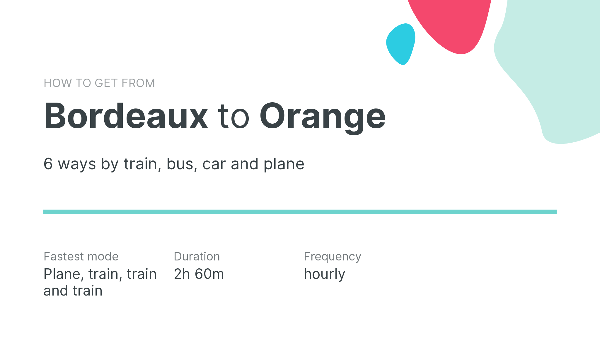 How do I get from Bordeaux to Orange