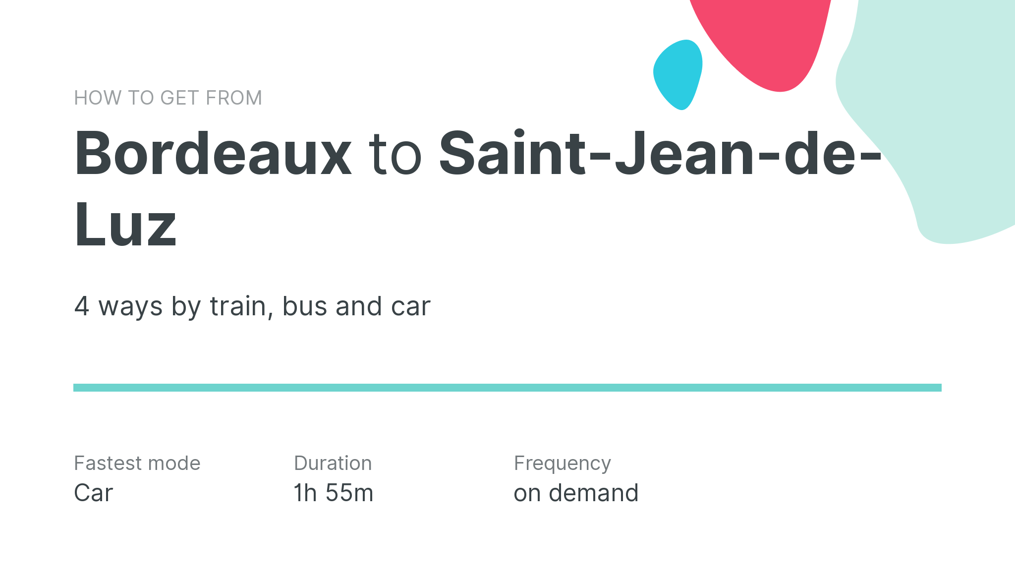 How do I get from Bordeaux to Saint-Jean-de-Luz