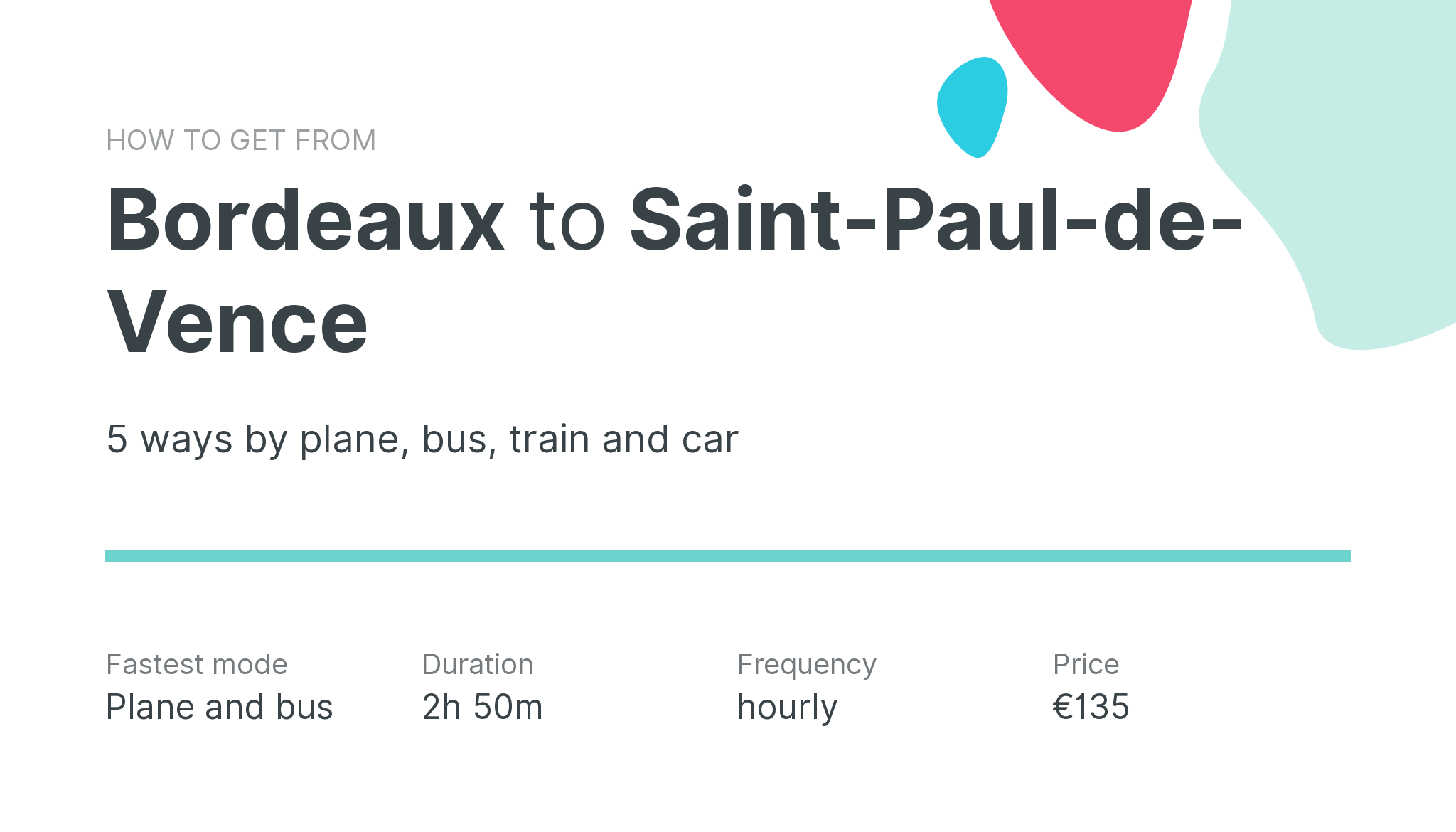 How do I get from Bordeaux to Saint-Paul-de-Vence