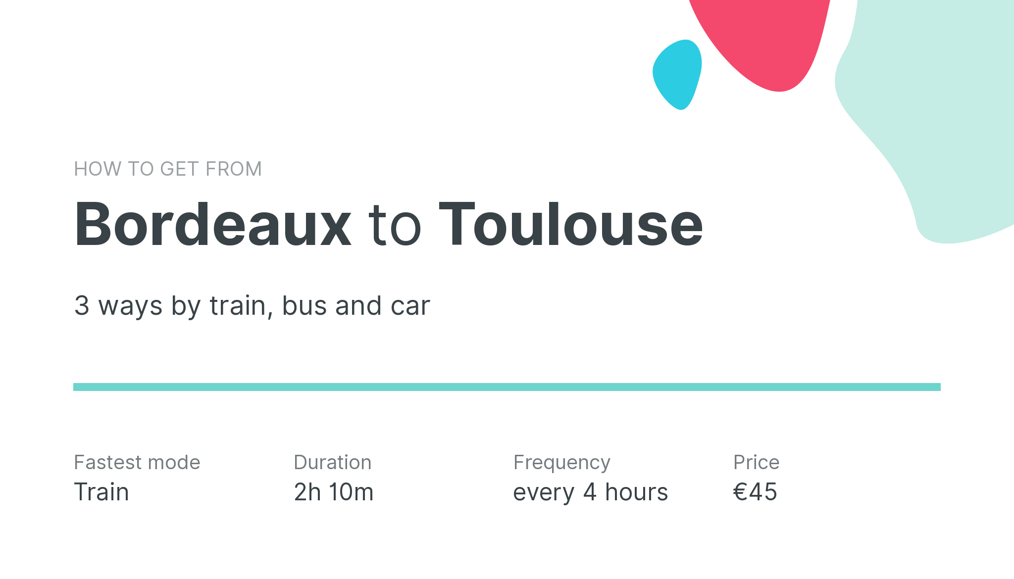 How do I get from Bordeaux to Toulouse