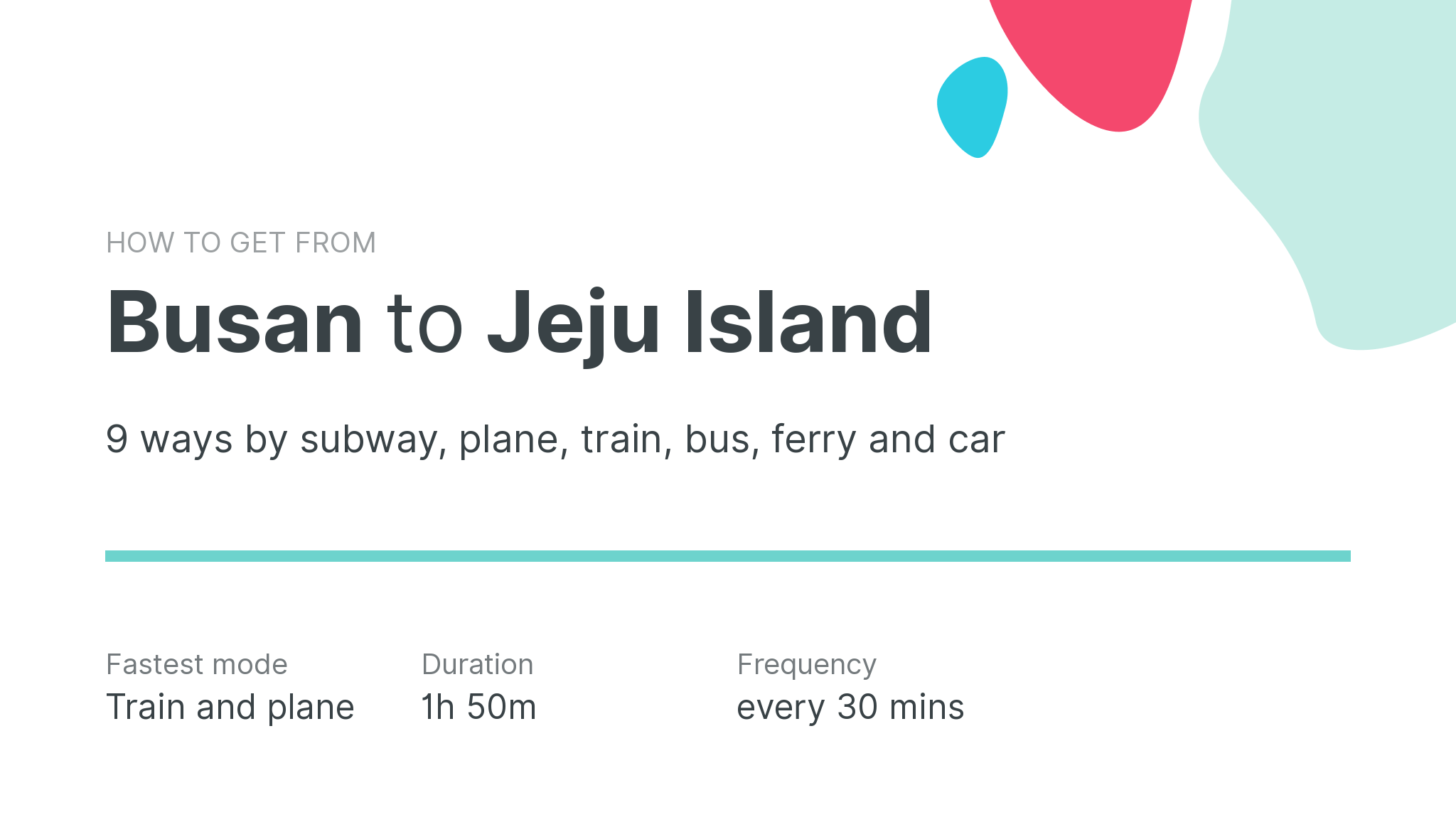 How do I get from Busan to Jeju Island