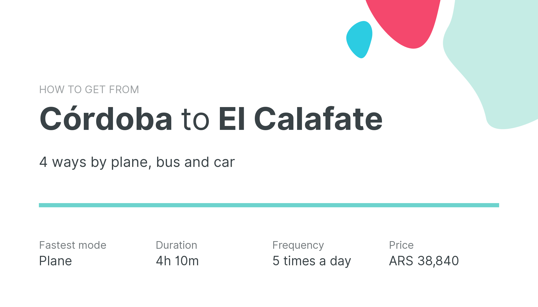 How do I get from Córdoba to El Calafate