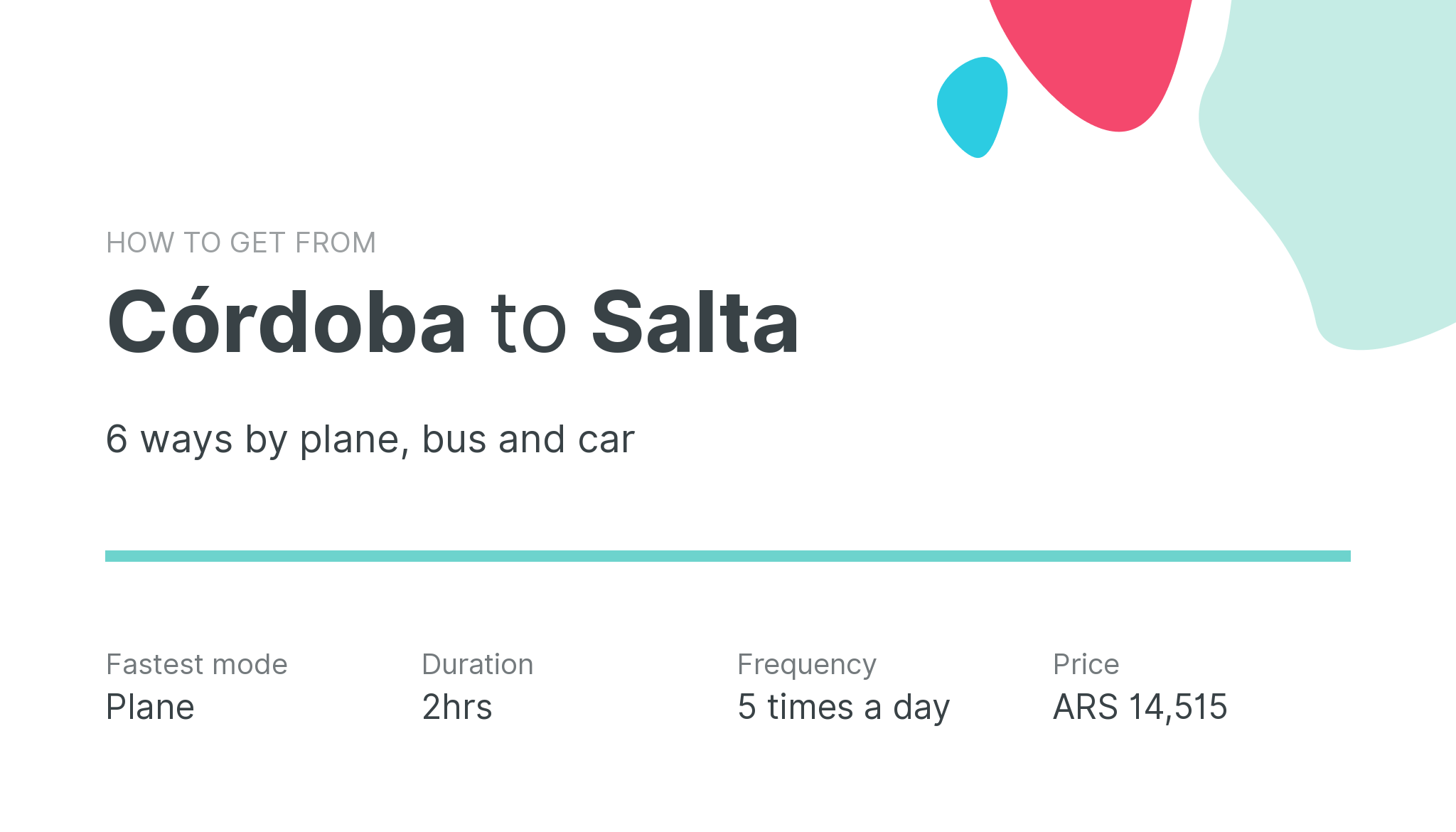 How do I get from Córdoba to Salta