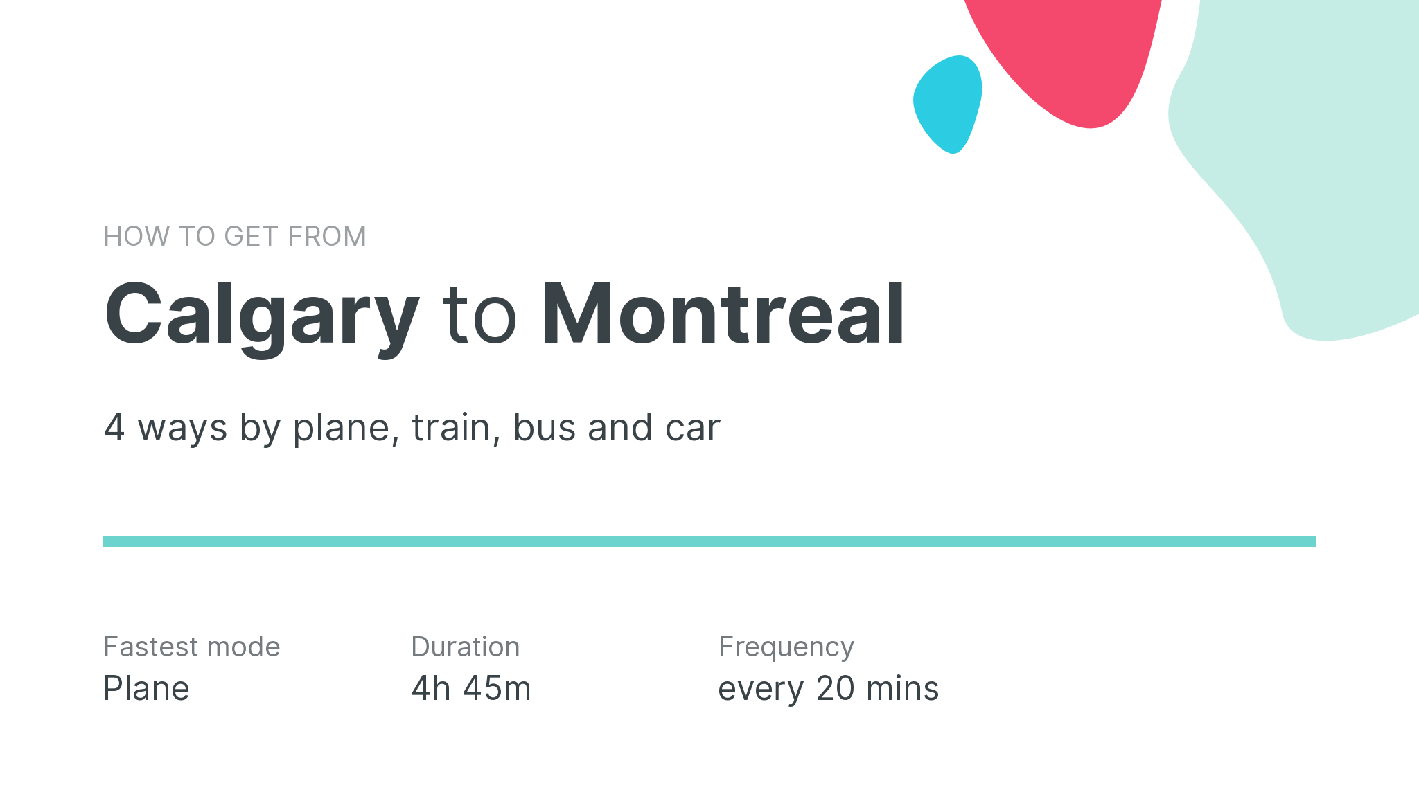 How do I get from Calgary to Montreal