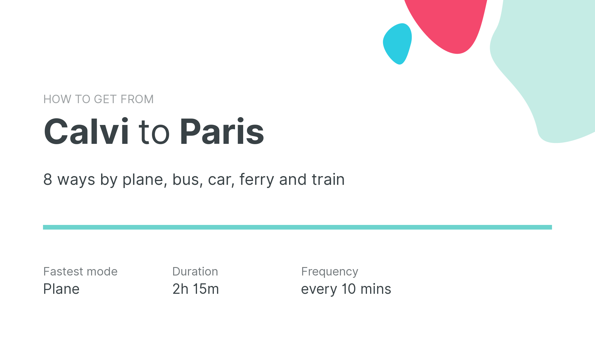 How do I get from Calvi to Paris