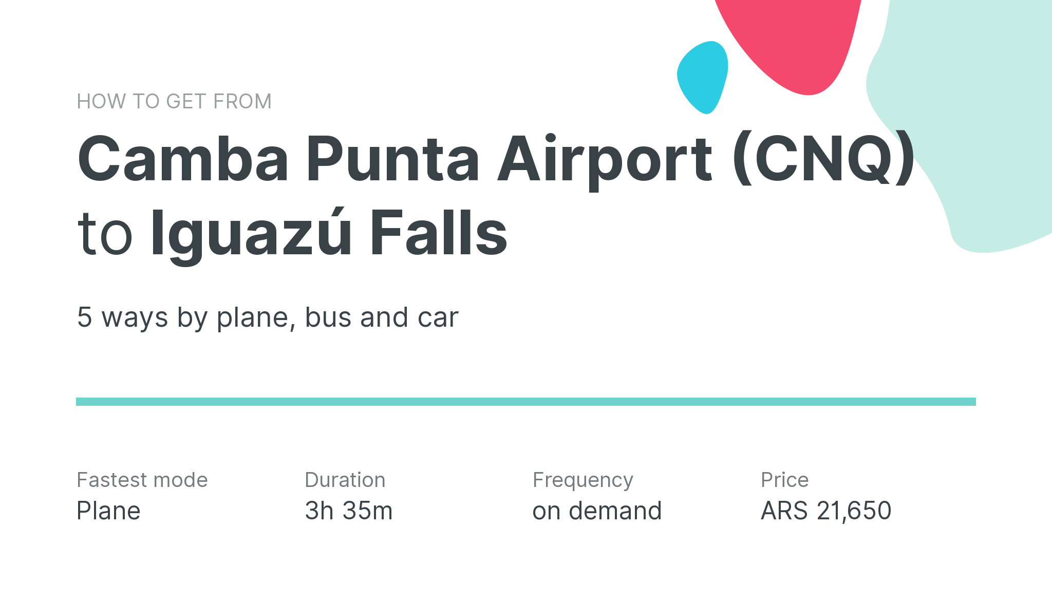 How do I get from Camba Punta Airport (CNQ) to Iguazú Falls