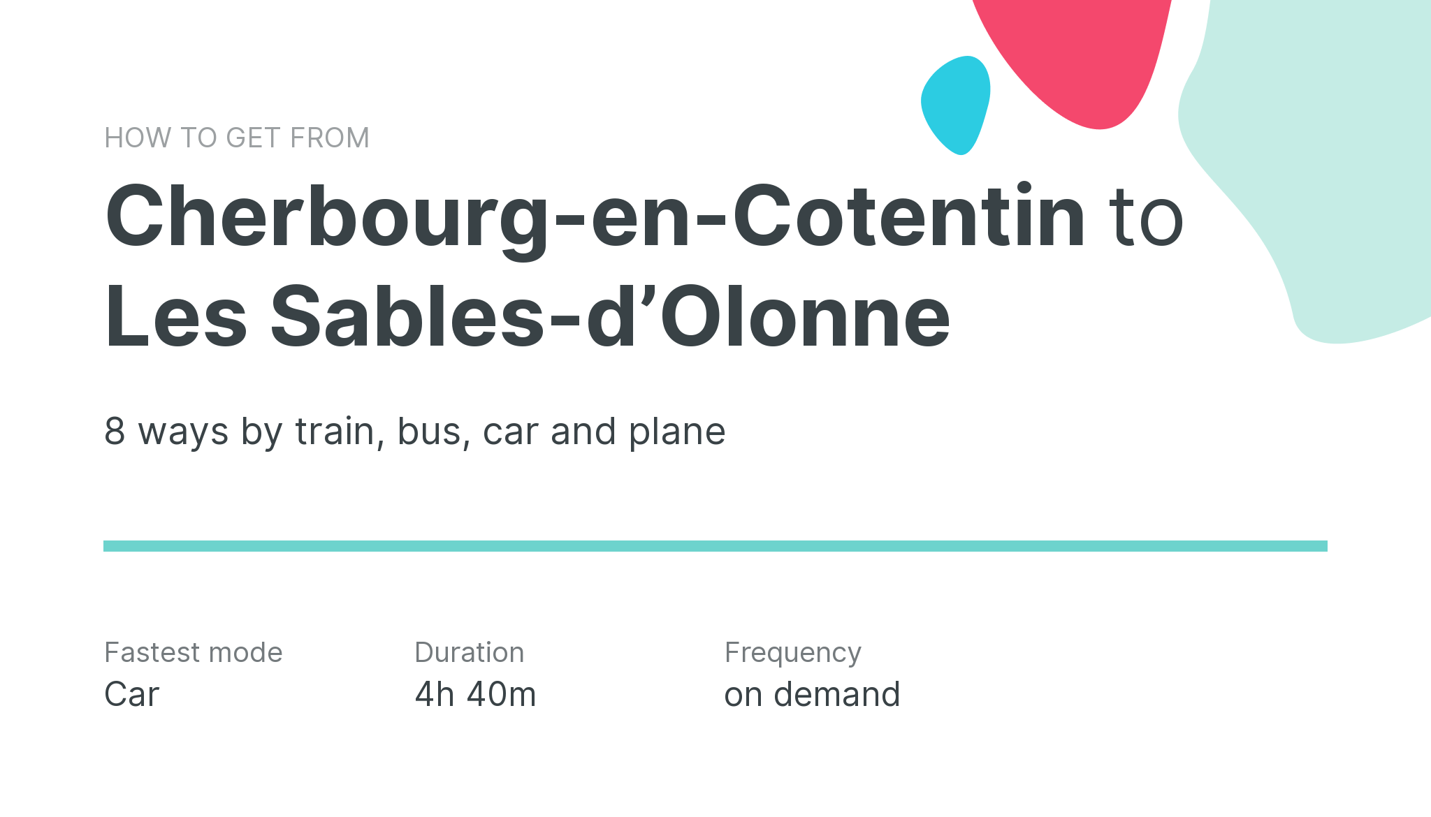 How do I get from Cherbourg-en-Cotentin to Les Sables-dʼOlonne