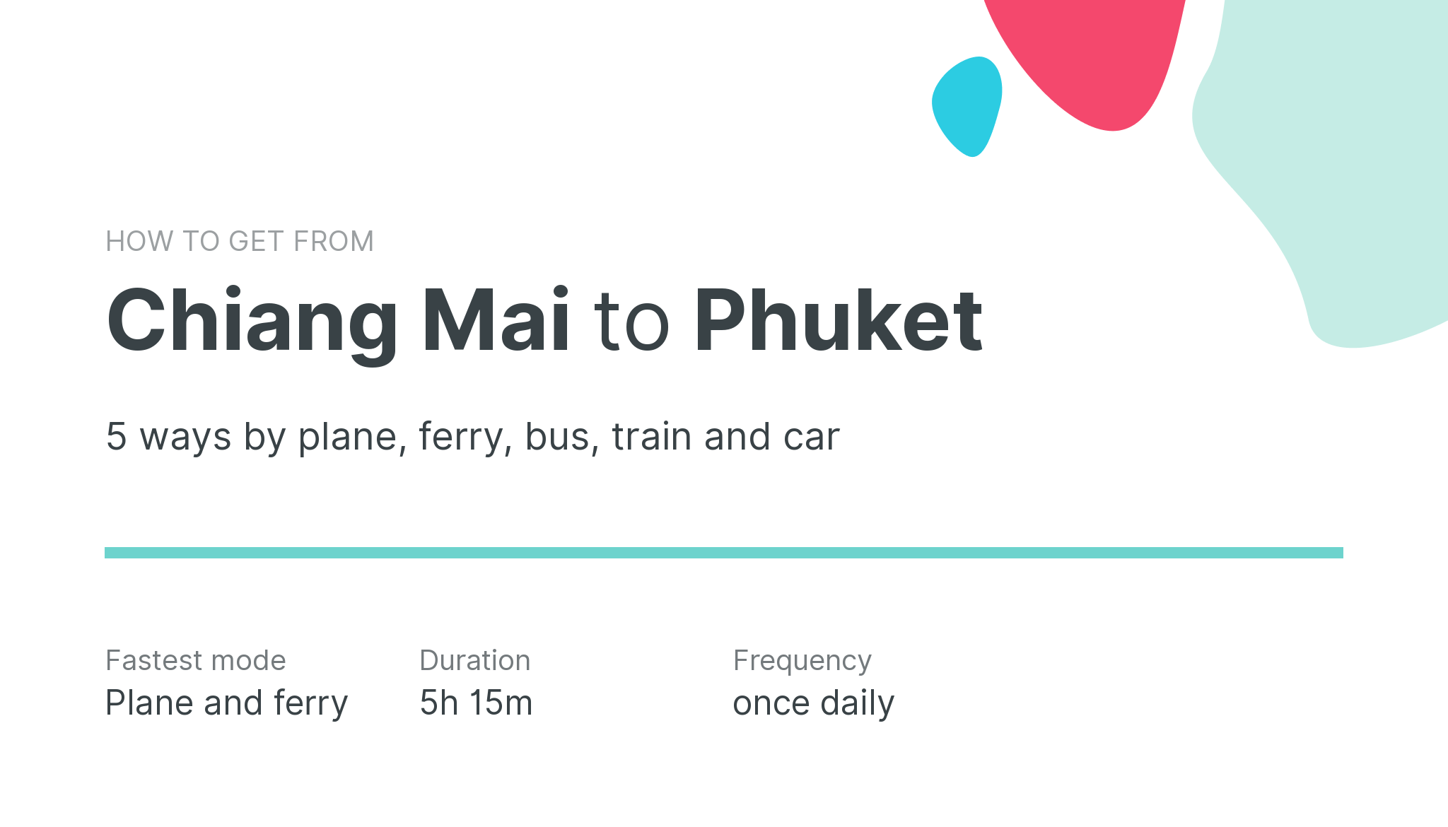 How do I get from Chiang Mai to Phuket