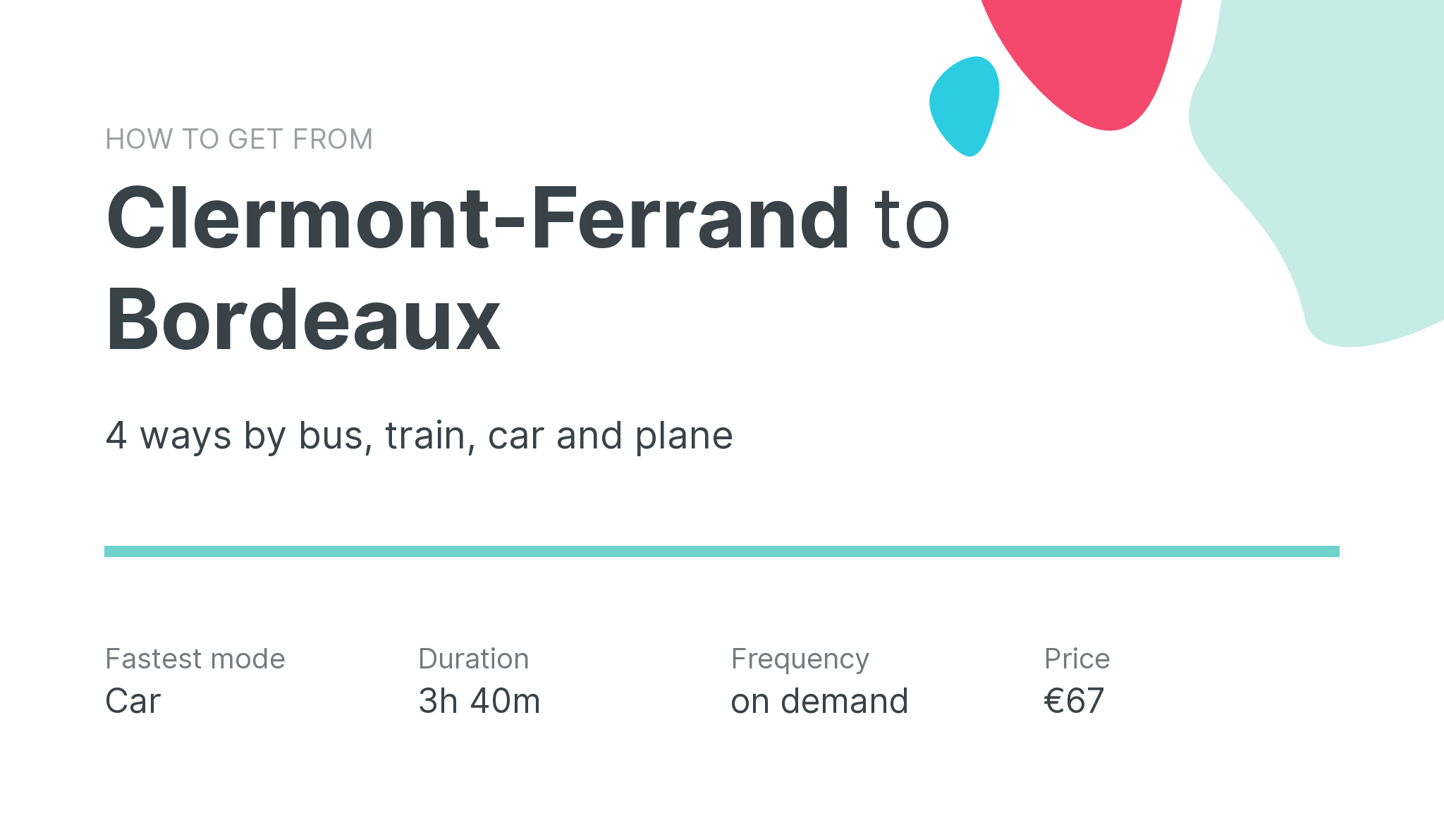 How do I get from Clermont-Ferrand to Bordeaux