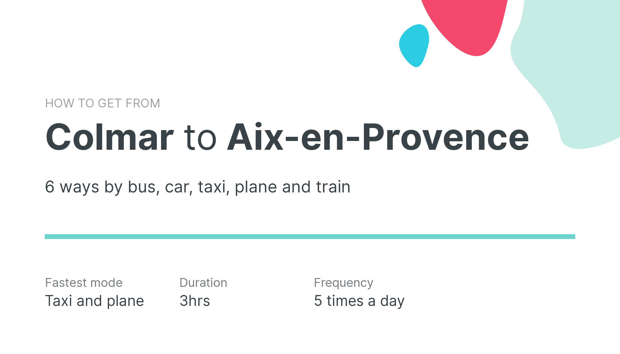 How do I get from Colmar to Aix-en-Provence