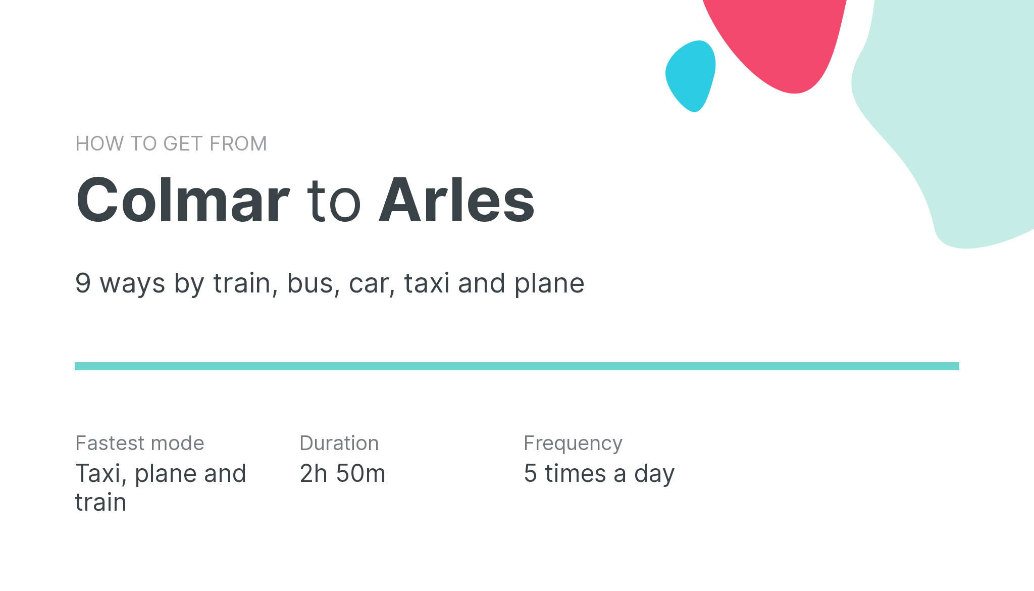 How do I get from Colmar to Arles