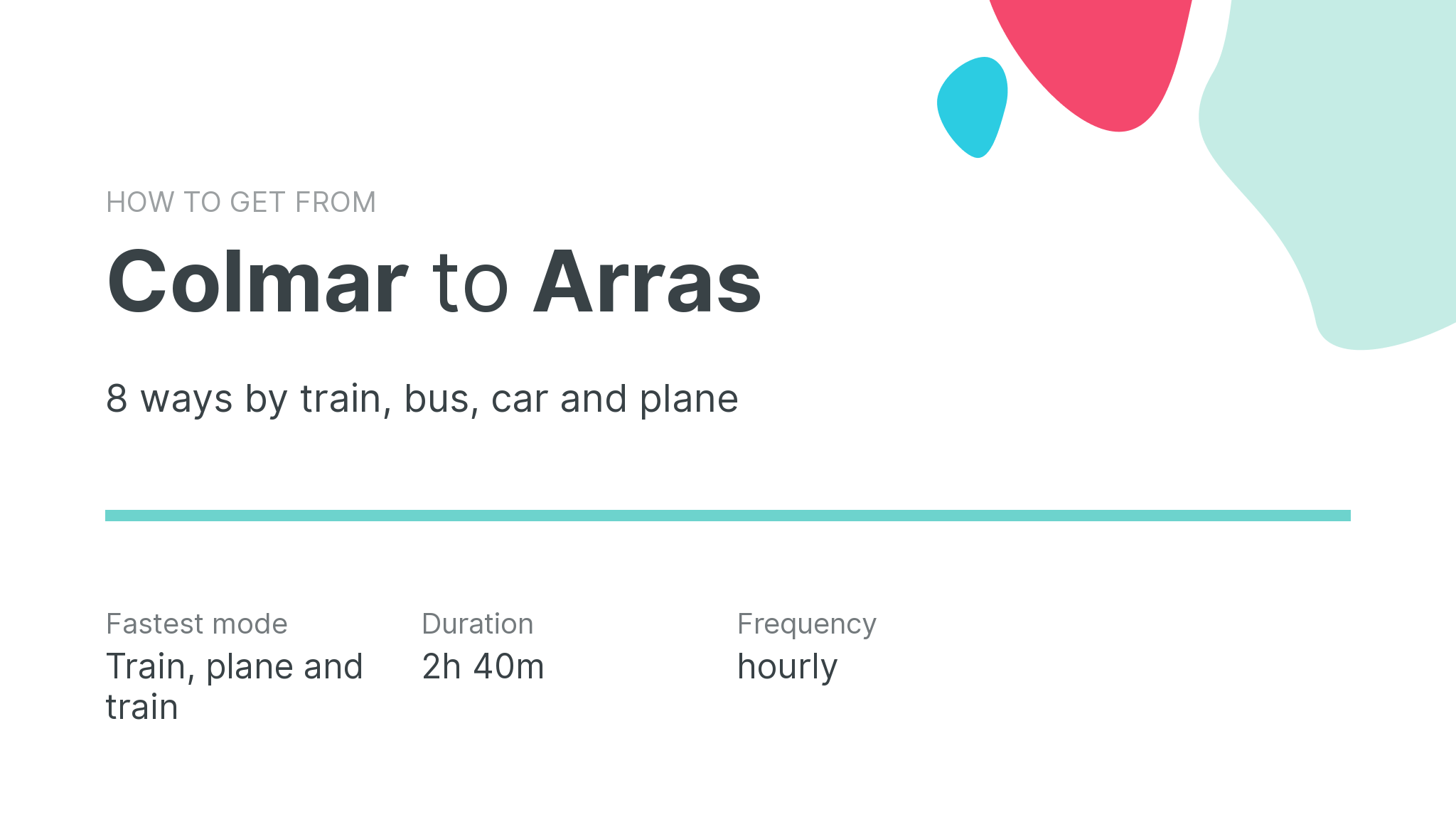 How do I get from Colmar to Arras