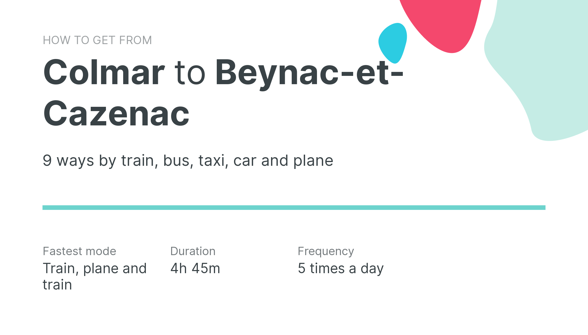 How do I get from Colmar to Beynac-et-Cazenac