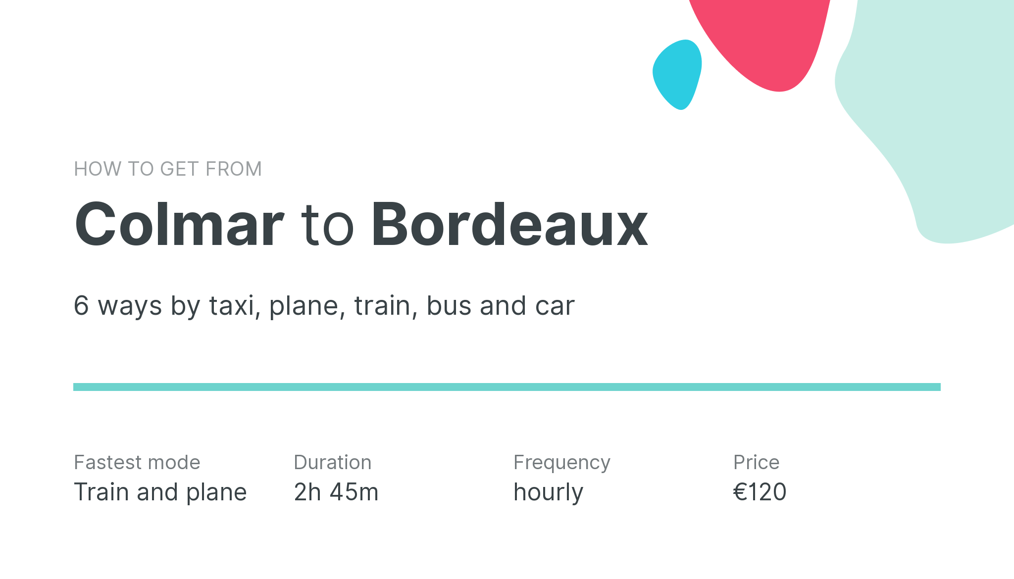 How do I get from Colmar to Bordeaux