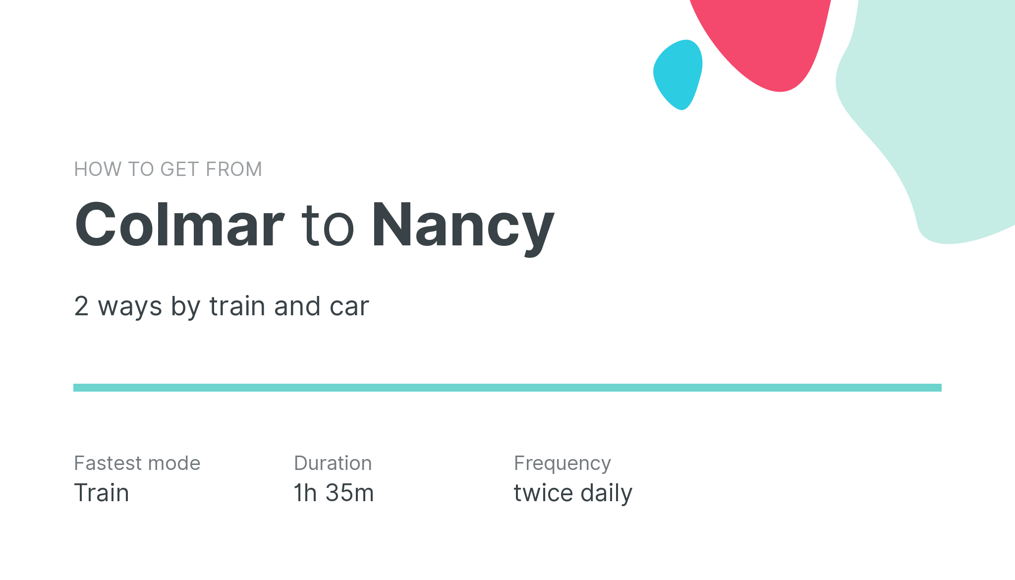 How do I get from Colmar to Nancy