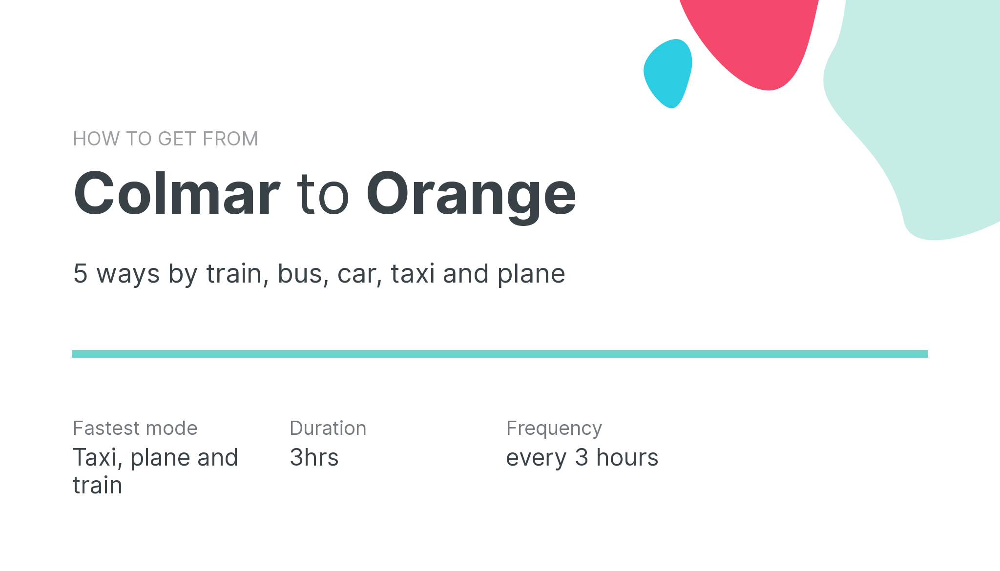 How do I get from Colmar to Orange