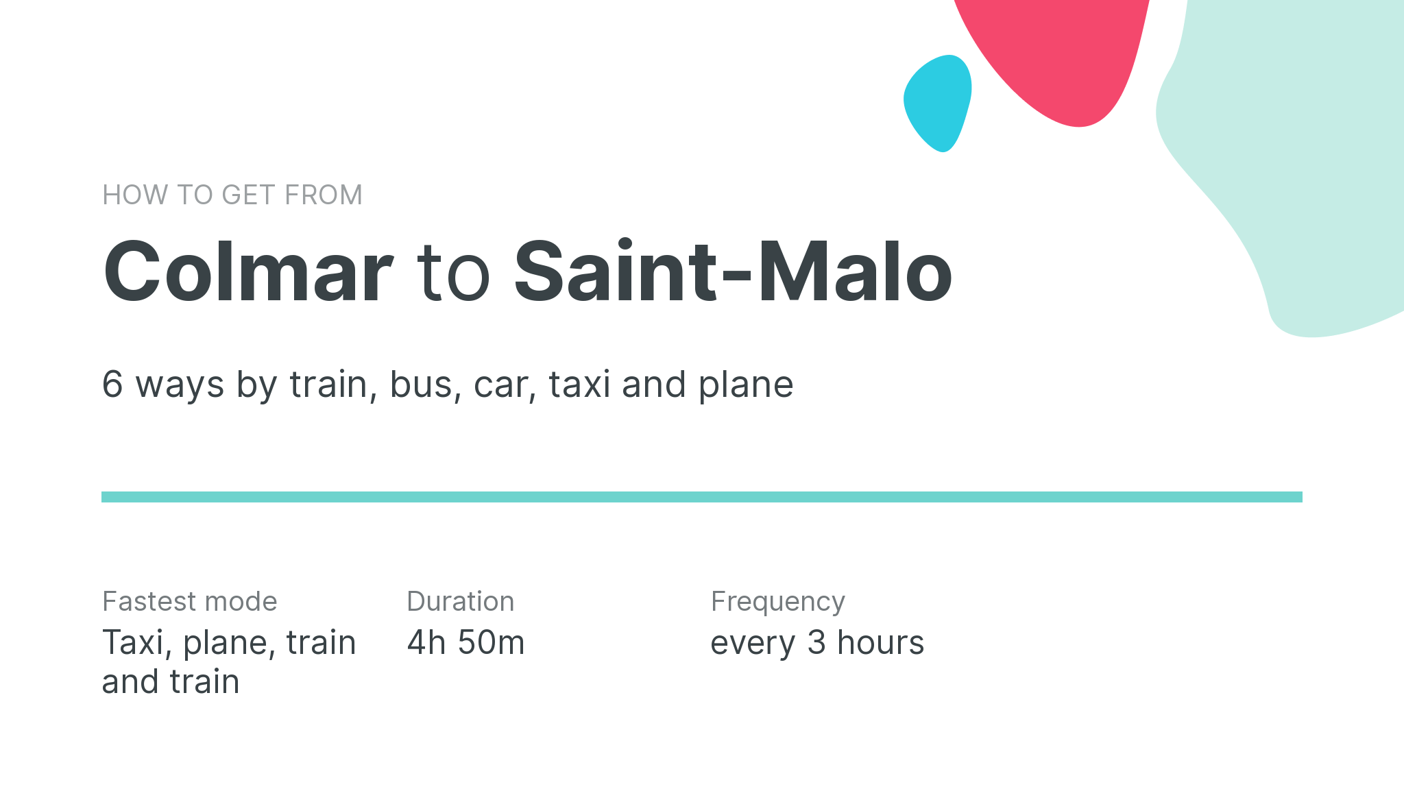 How do I get from Colmar to Saint-Malo