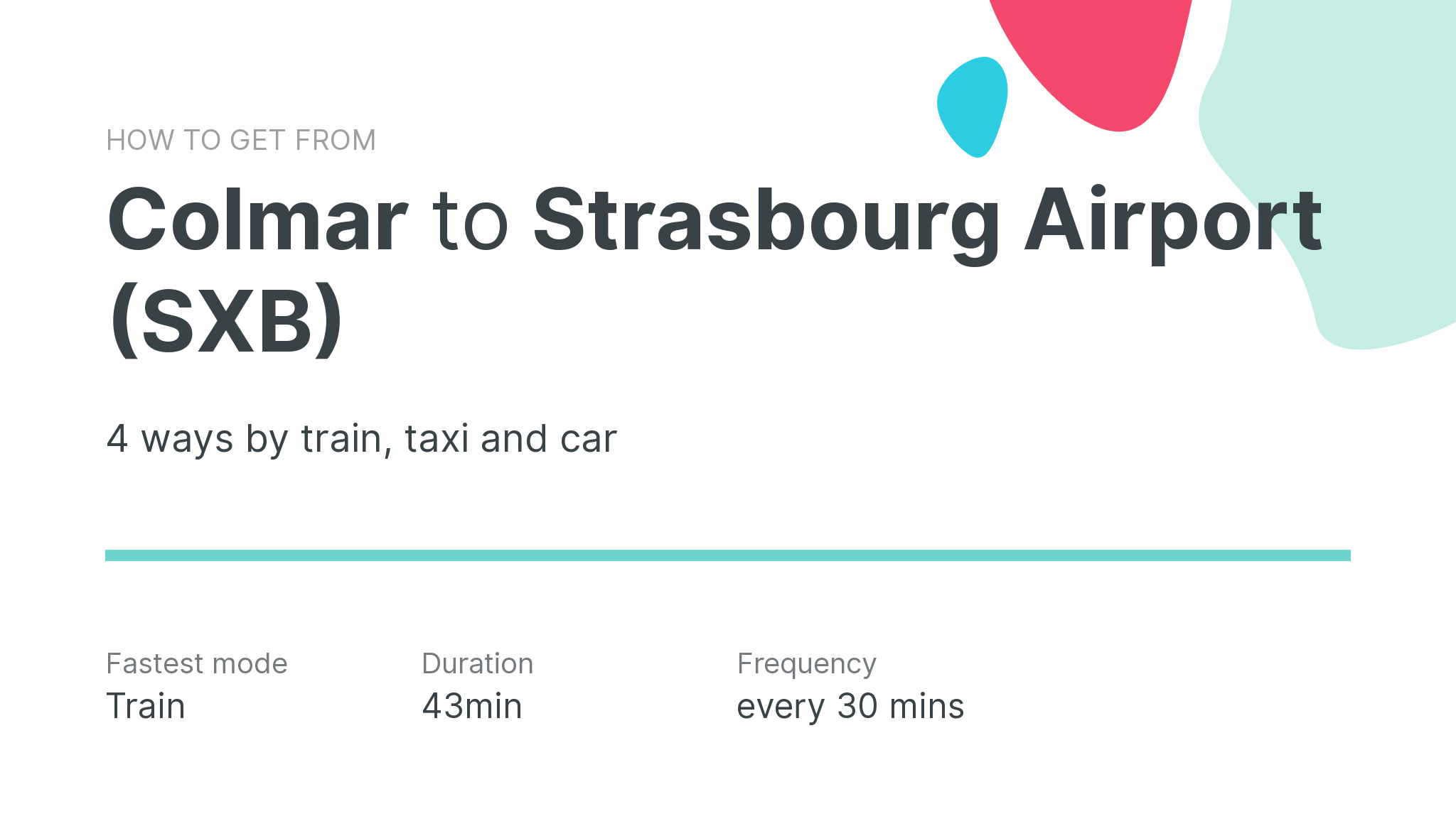 How do I get from Colmar to Strasbourg Airport (SXB)