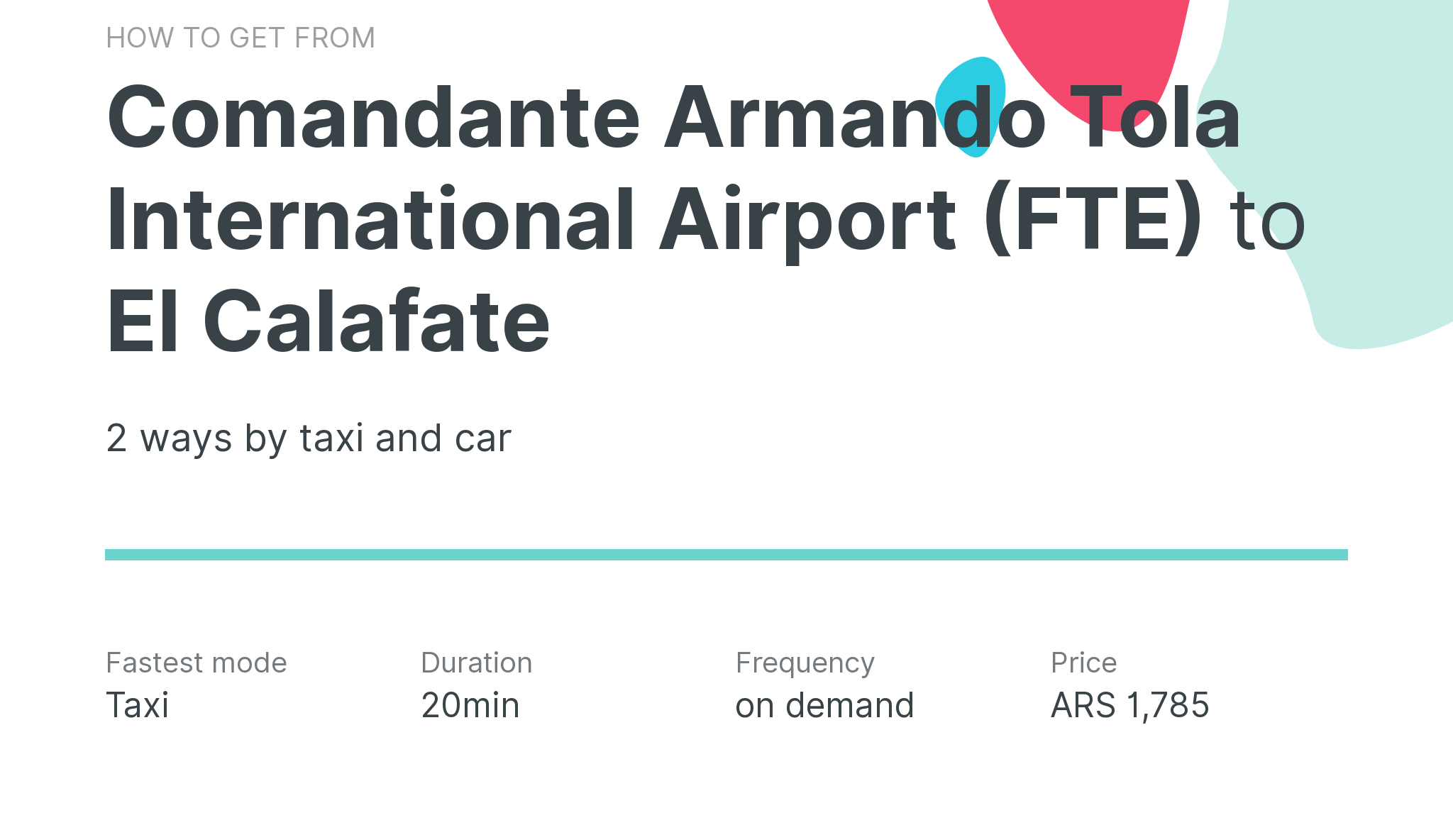 How do I get from Comandante Armando Tola International Airport (FTE) to El Calafate