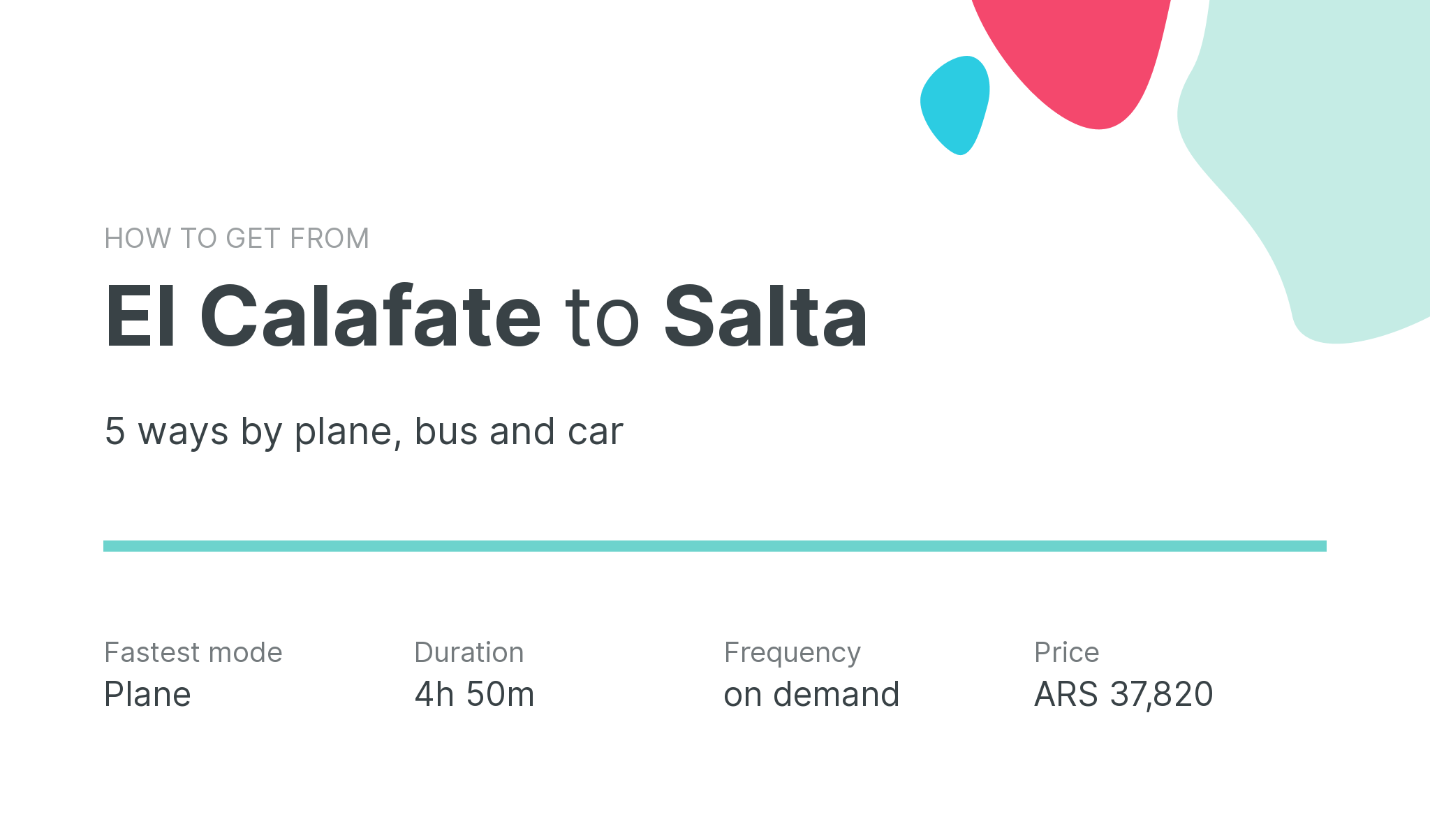 How do I get from El Calafate to Salta