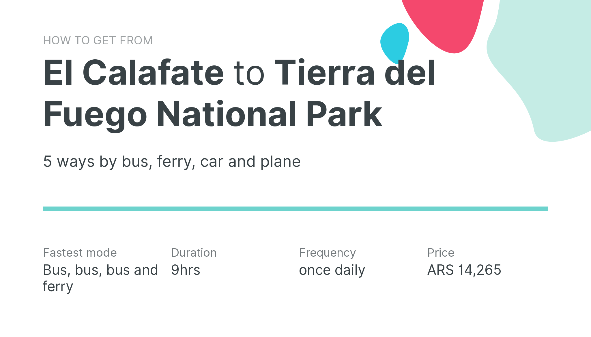 How do I get from El Calafate to Tierra del Fuego National Park