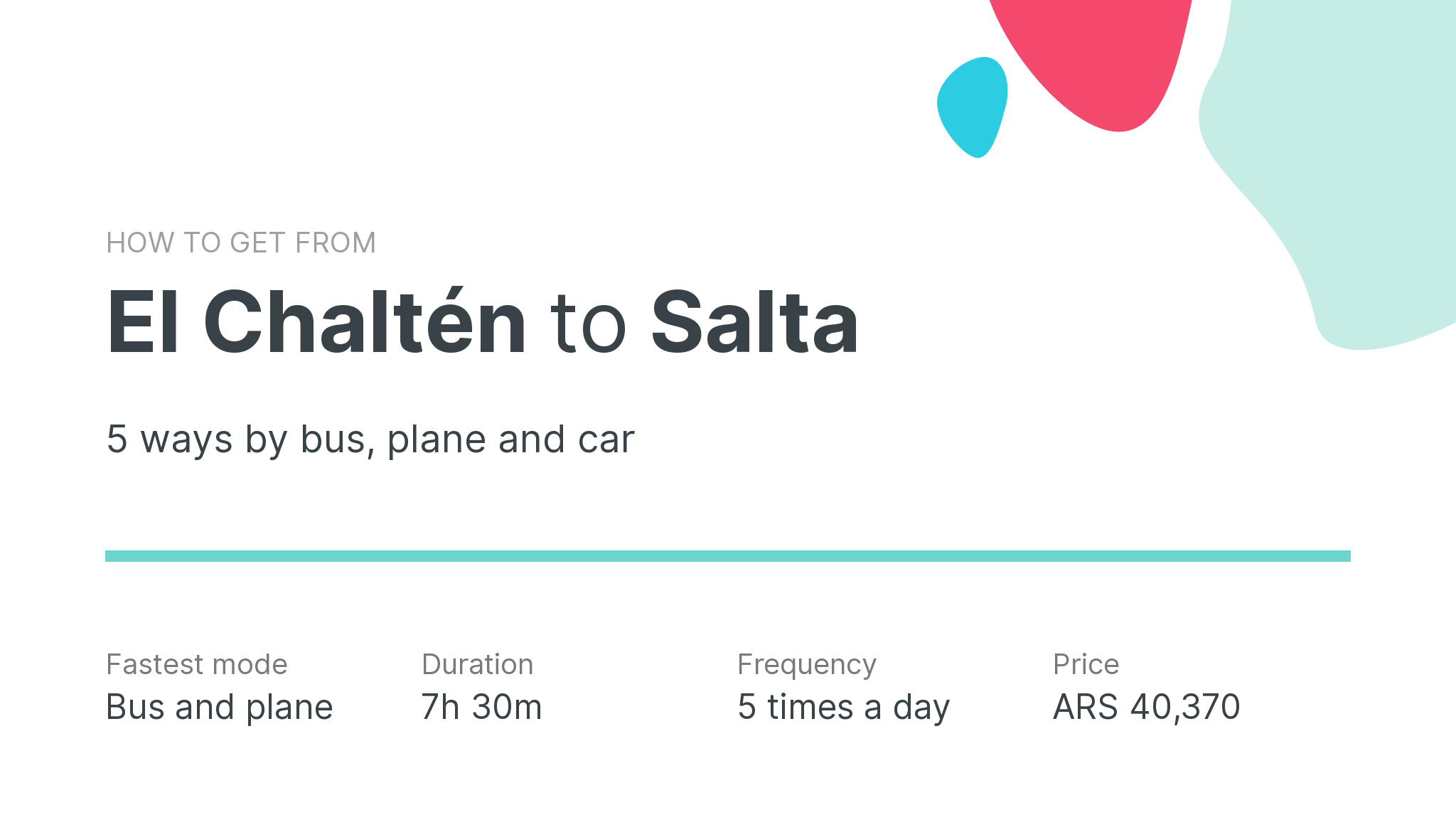 How do I get from El Chaltén to Salta