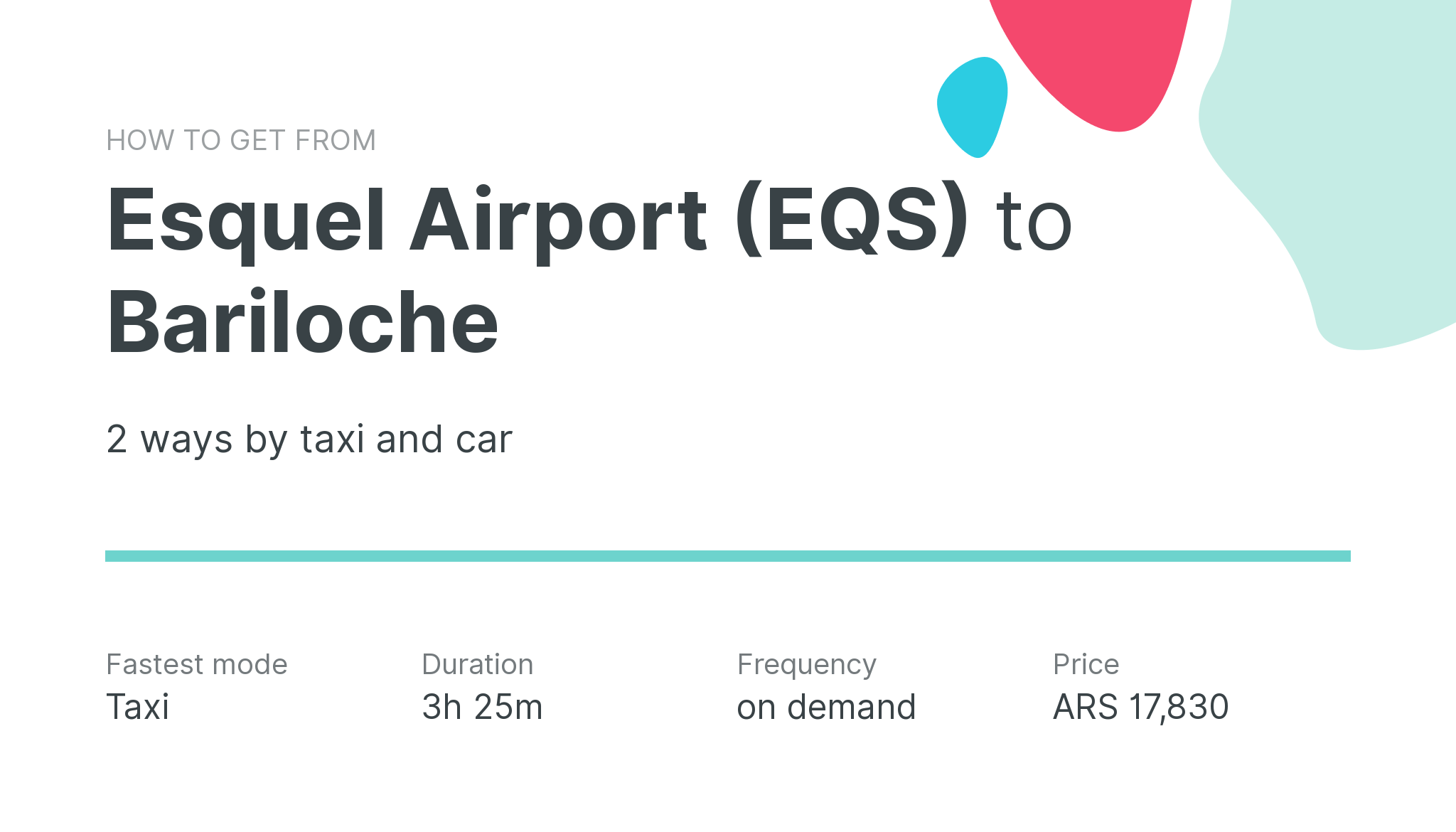 How do I get from Esquel Airport (EQS) to Bariloche