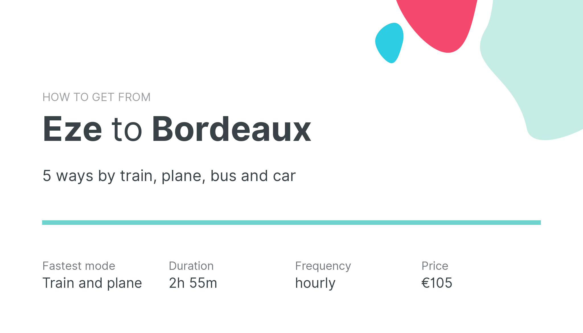 How do I get from Eze to Bordeaux