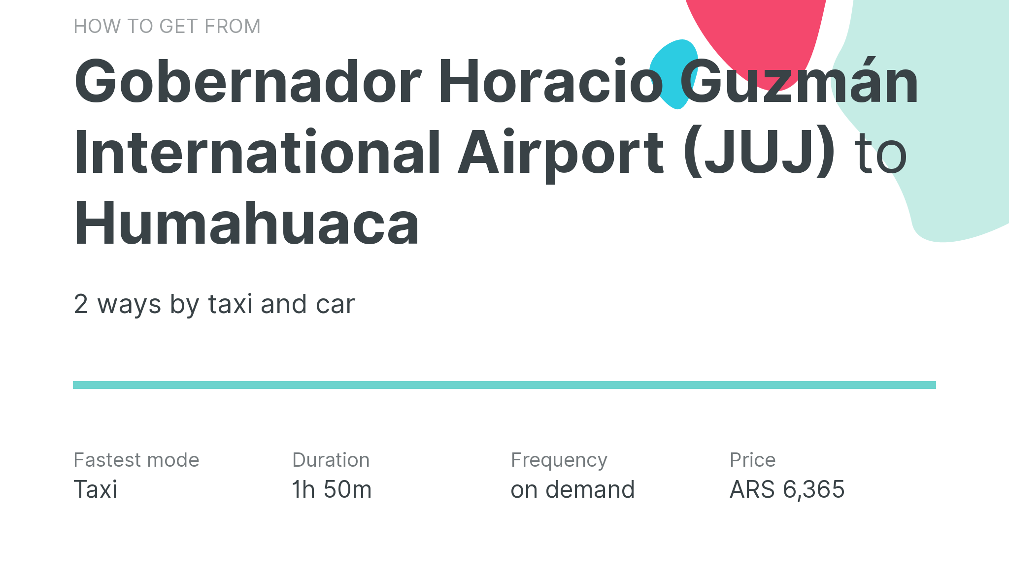 How do I get from Gobernador Horacio Guzmán International Airport (JUJ) to Humahuaca