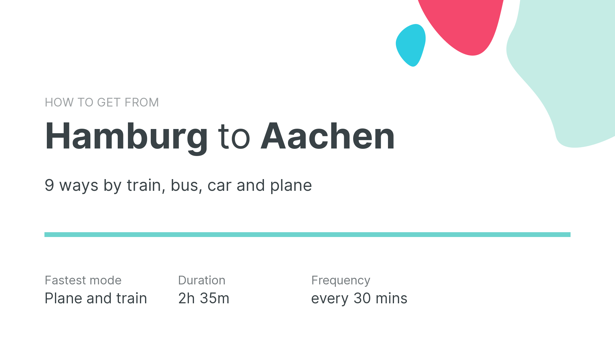 How do I get from Hamburg to Aachen