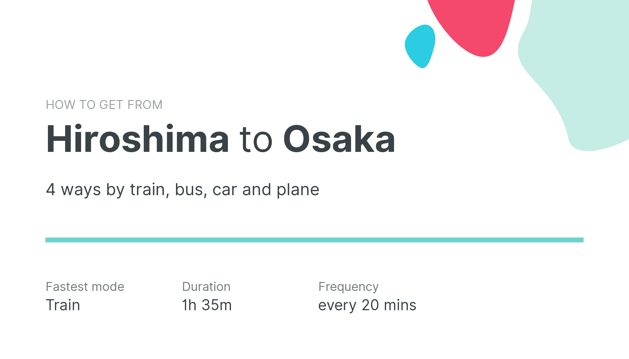 How do I get from Hiroshima to Osaka