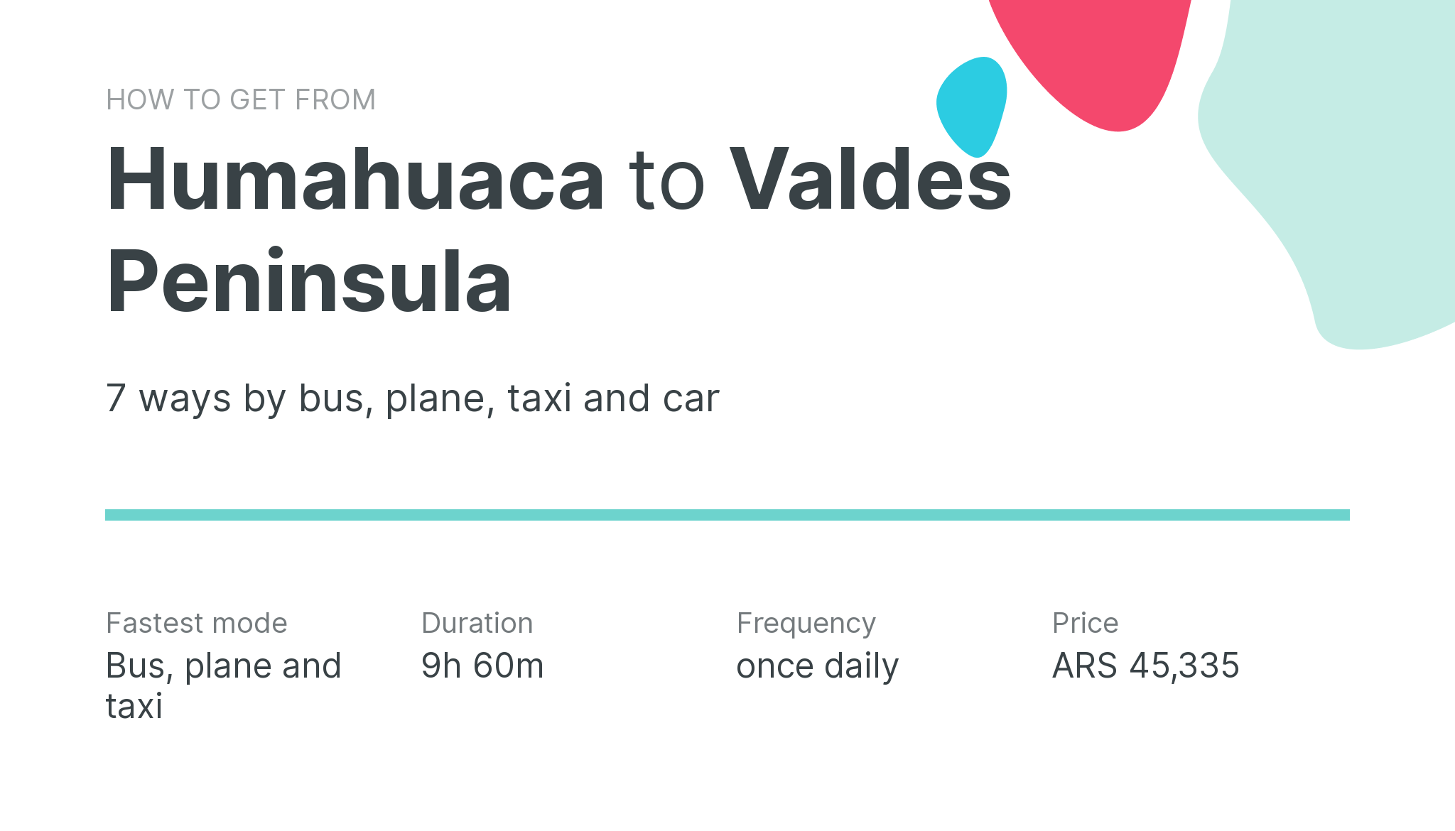 How do I get from Humahuaca to Valdes Peninsula