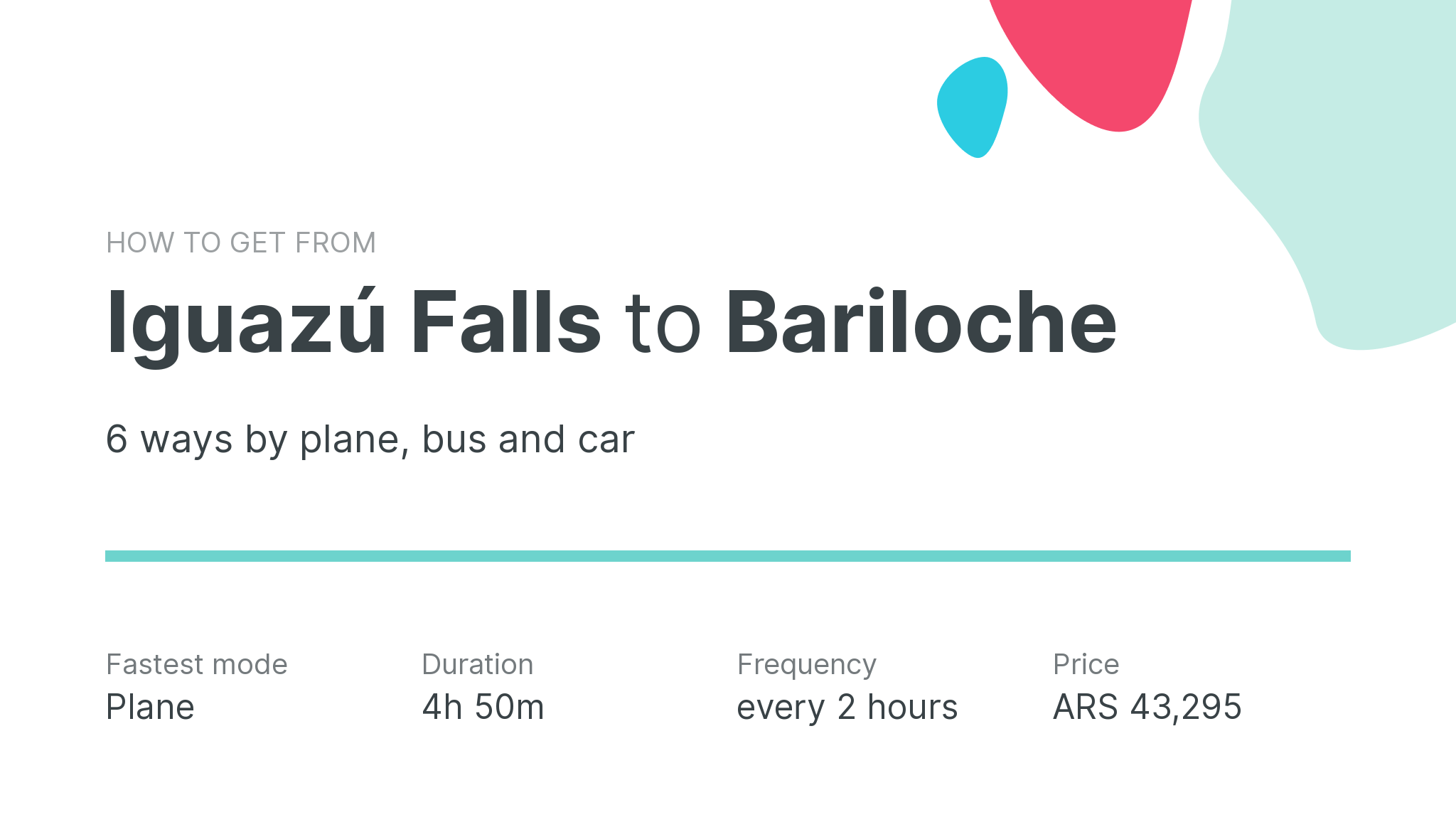 How do I get from Iguazú Falls to Bariloche