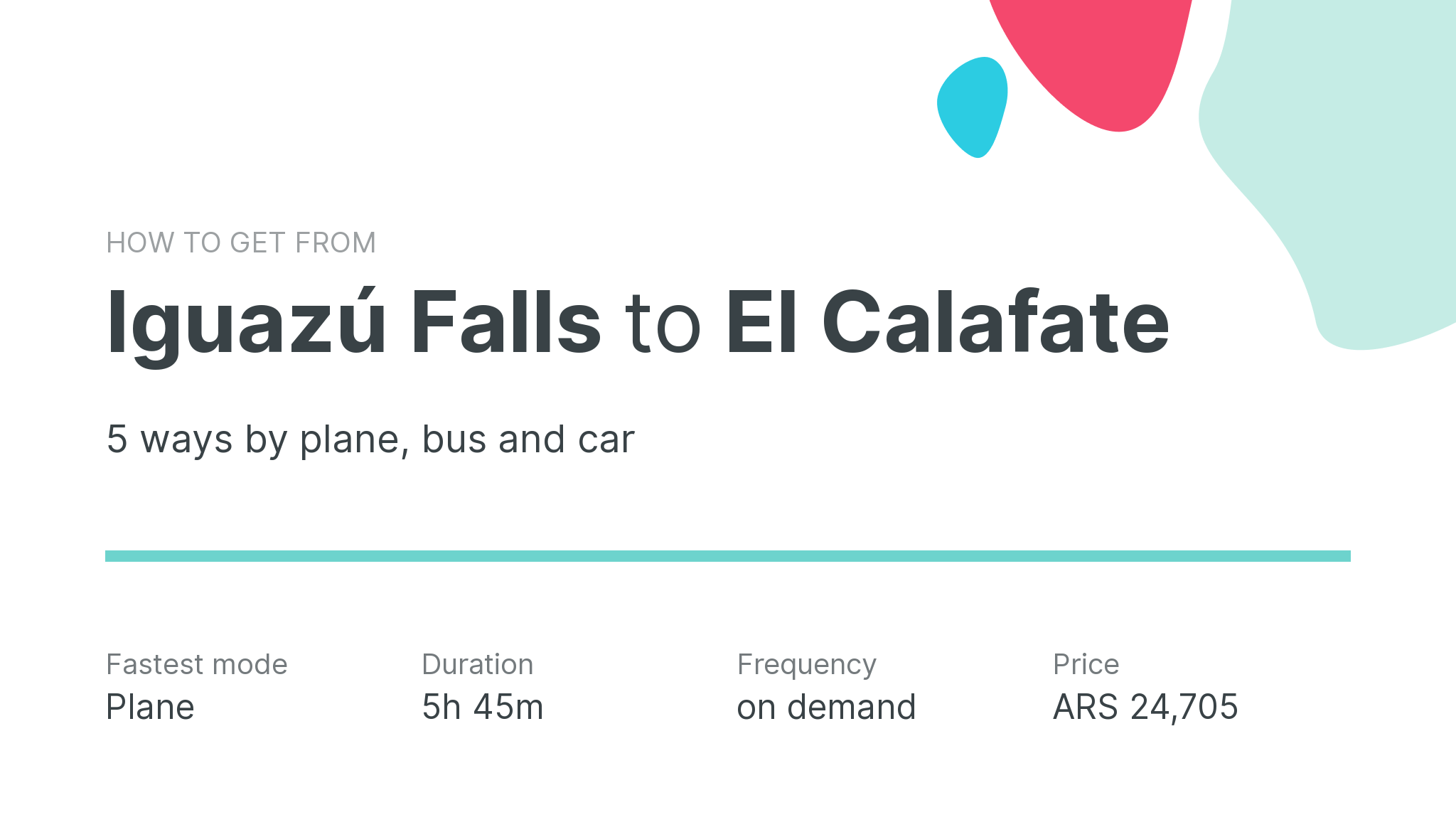 How do I get from Iguazú Falls to El Calafate