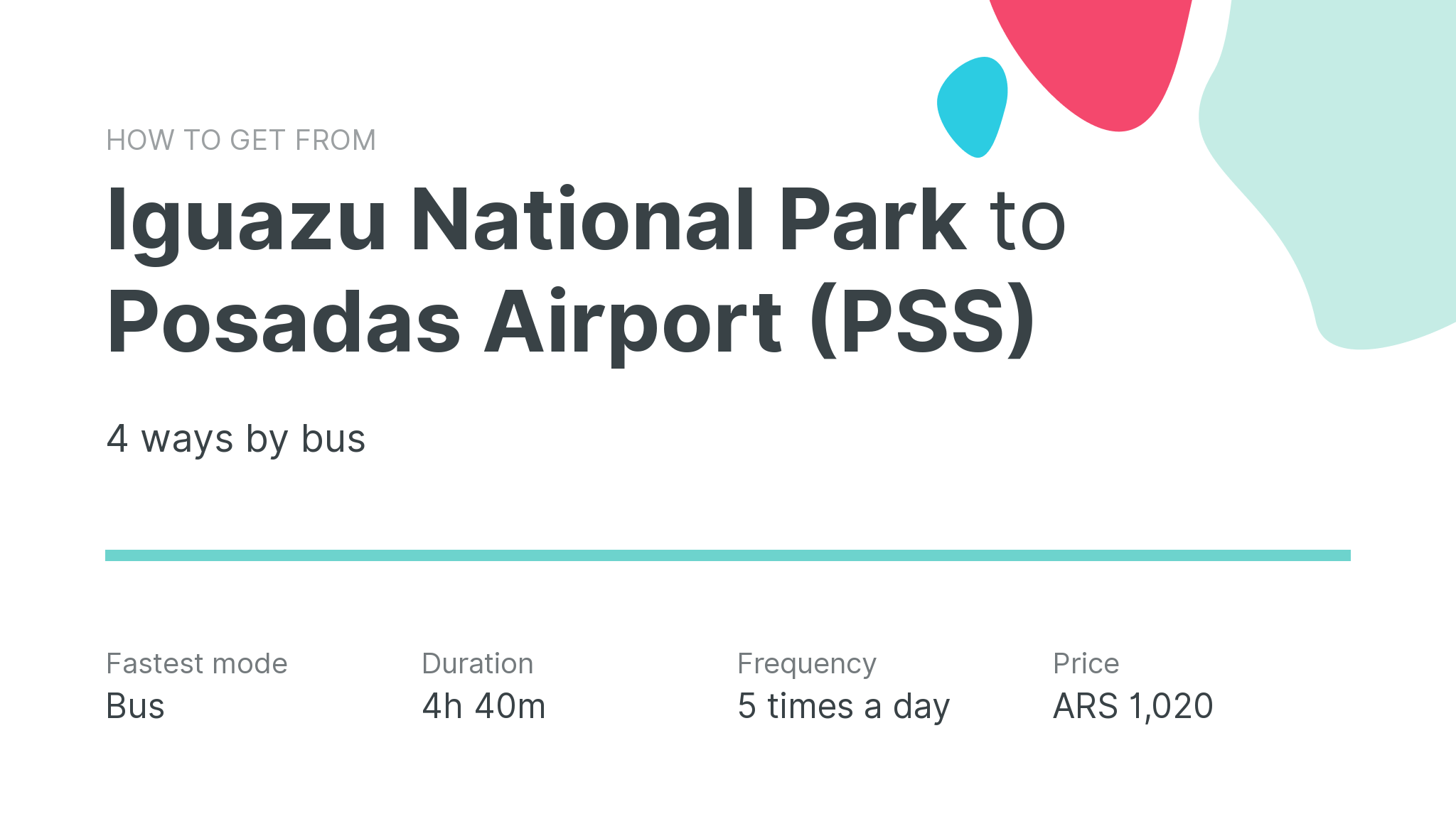 How do I get from Iguazu National Park to Posadas Airport (PSS)