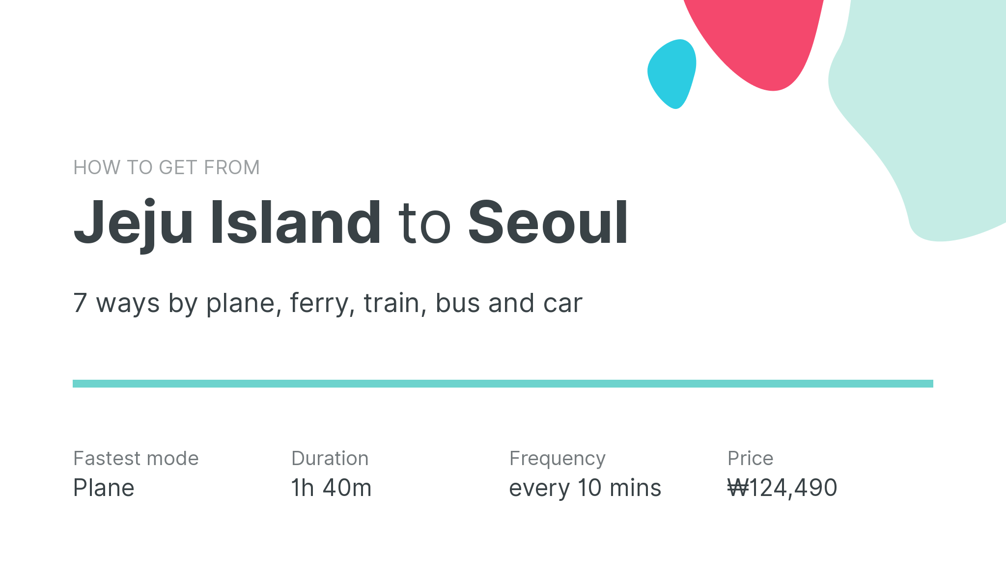 How do I get from Jeju Island to Seoul