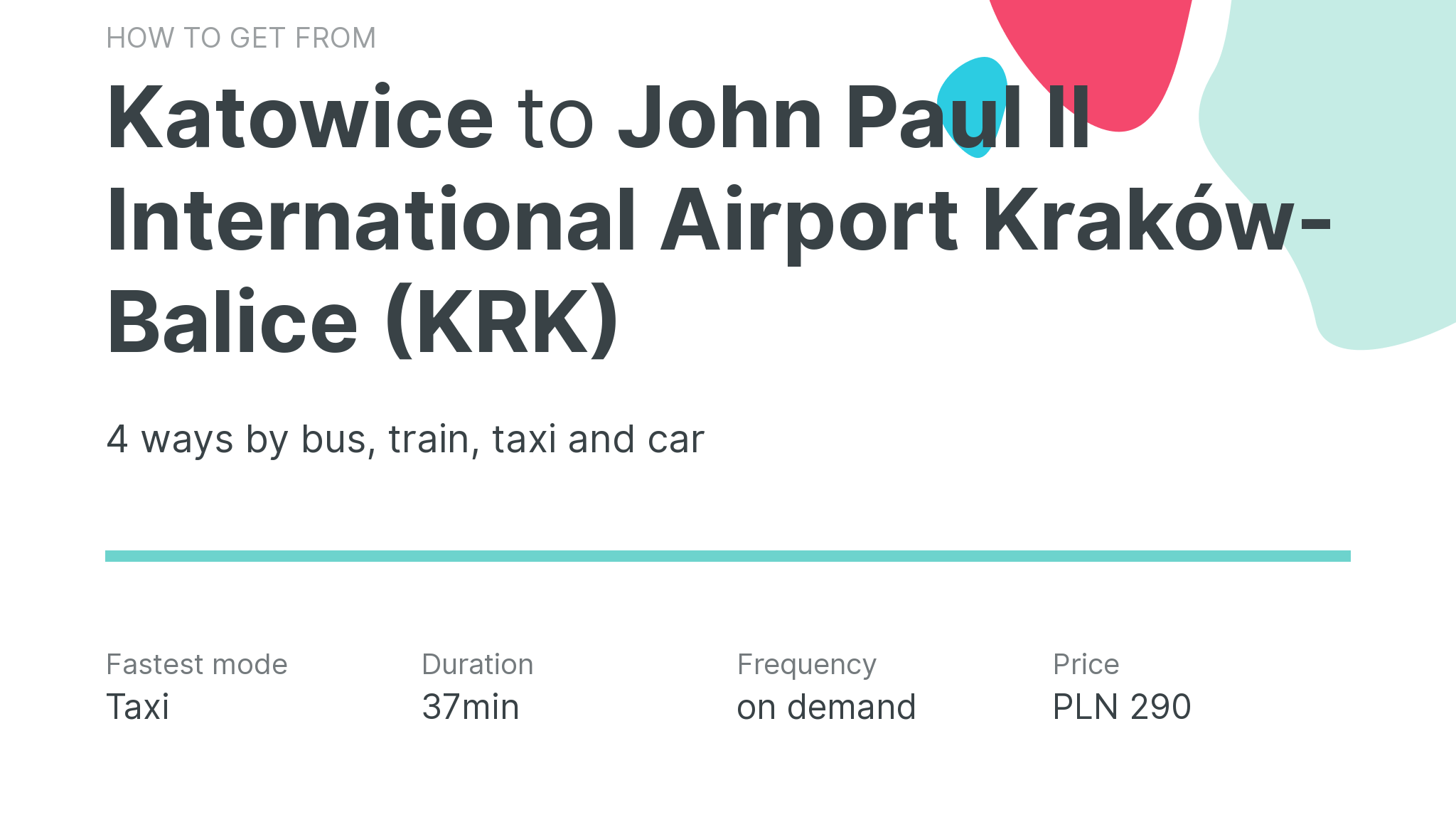 lexicon Christian vertaling How to travel from Katowice to John Paul II International Airport Kraków-Balice  (KRK), Poland