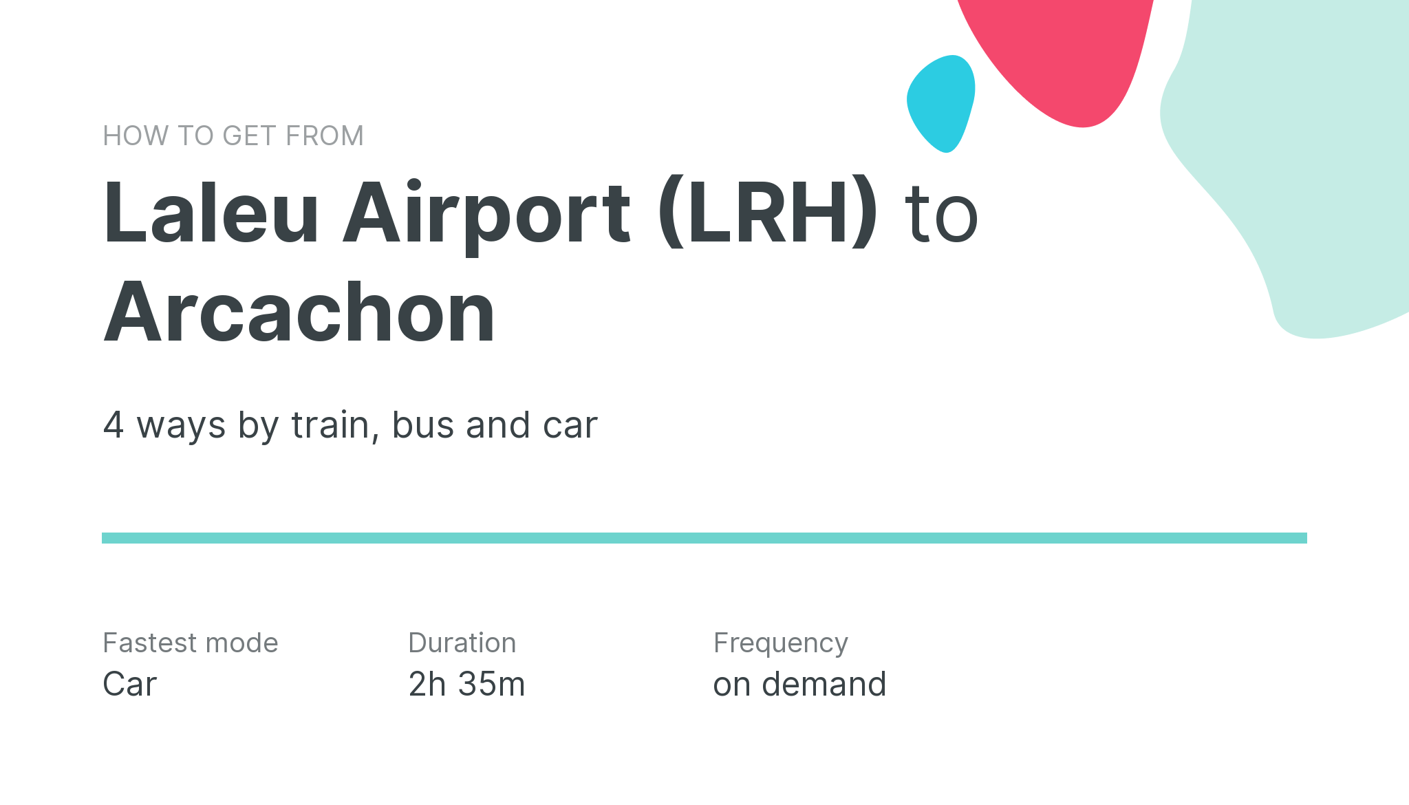 How do I get from Laleu Airport (LRH) to Arcachon
