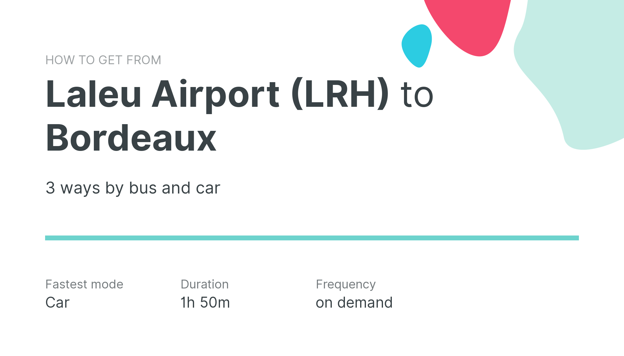 How do I get from Laleu Airport (LRH) to Bordeaux