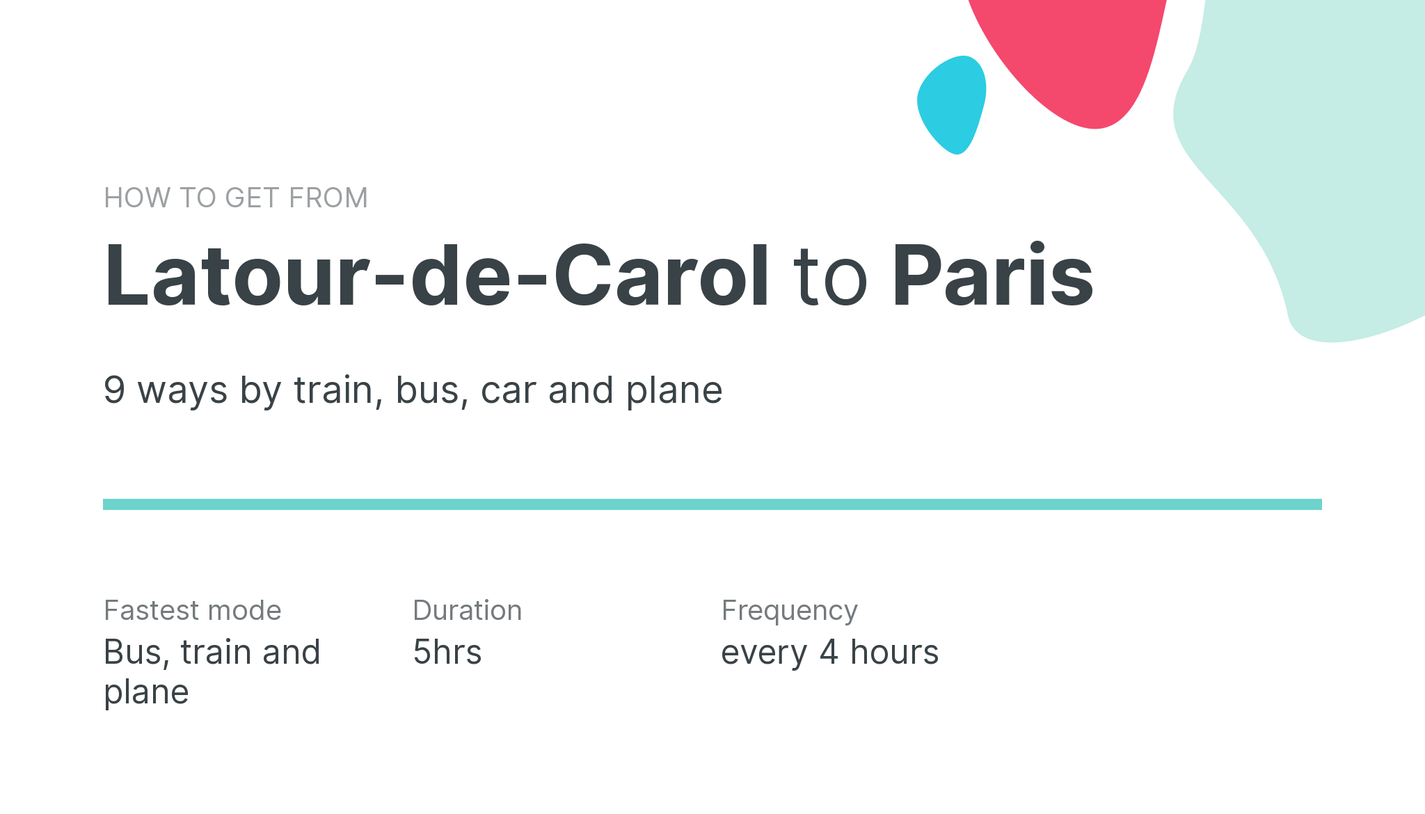 How do I get from Latour-de-Carol to Paris