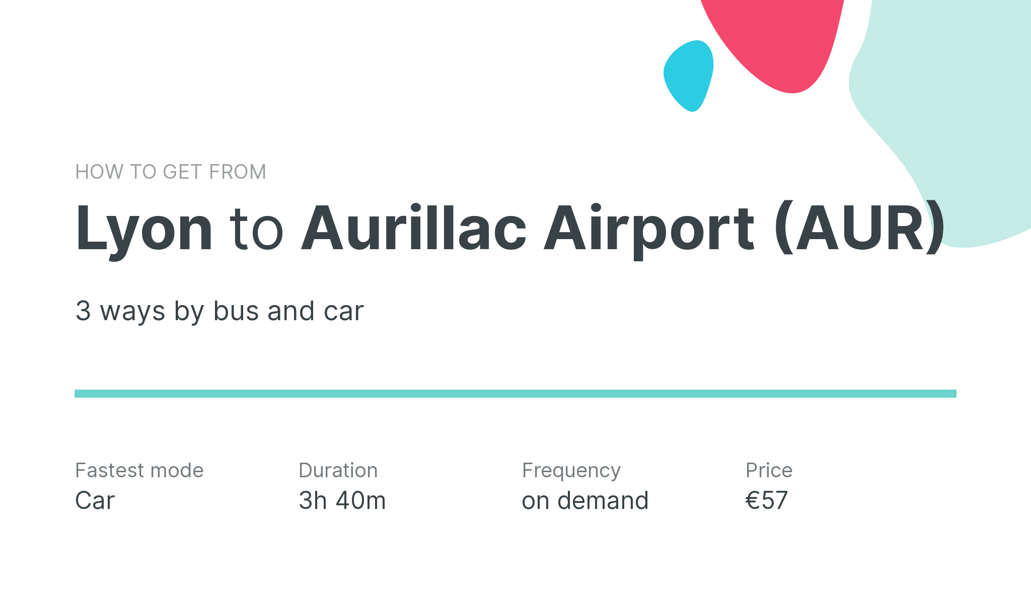 How do I get from Lyon to Aurillac Airport (AUR)