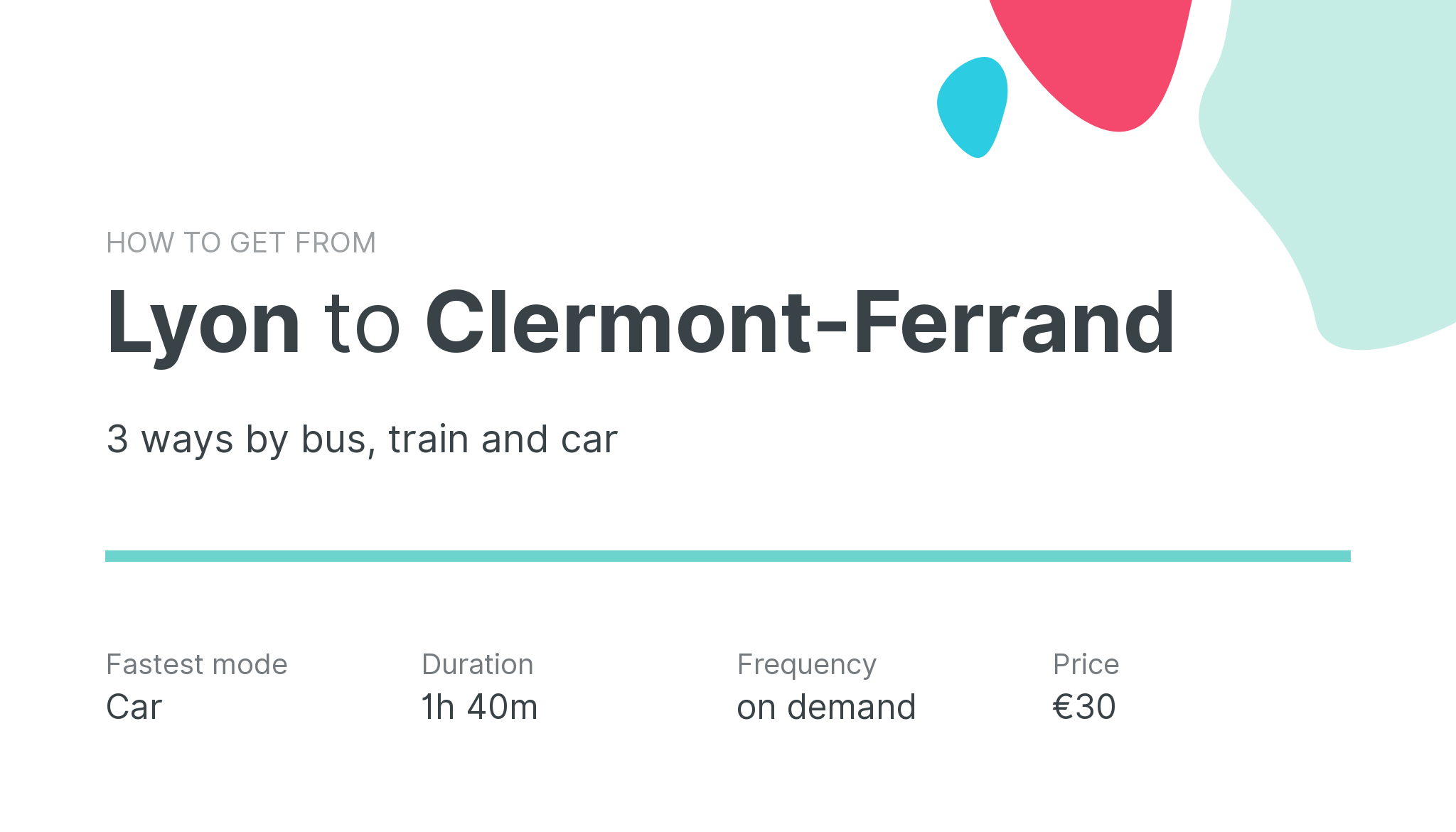 How do I get from Lyon to Clermont-Ferrand