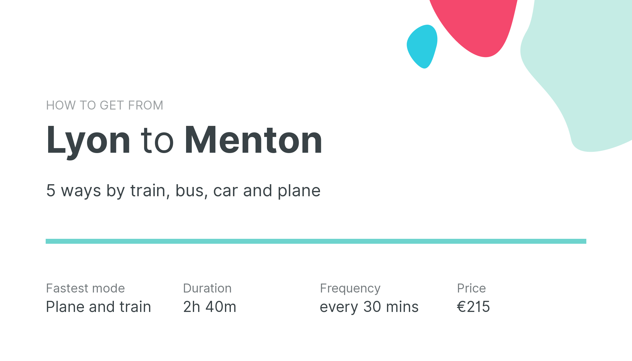 How do I get from Lyon to Menton