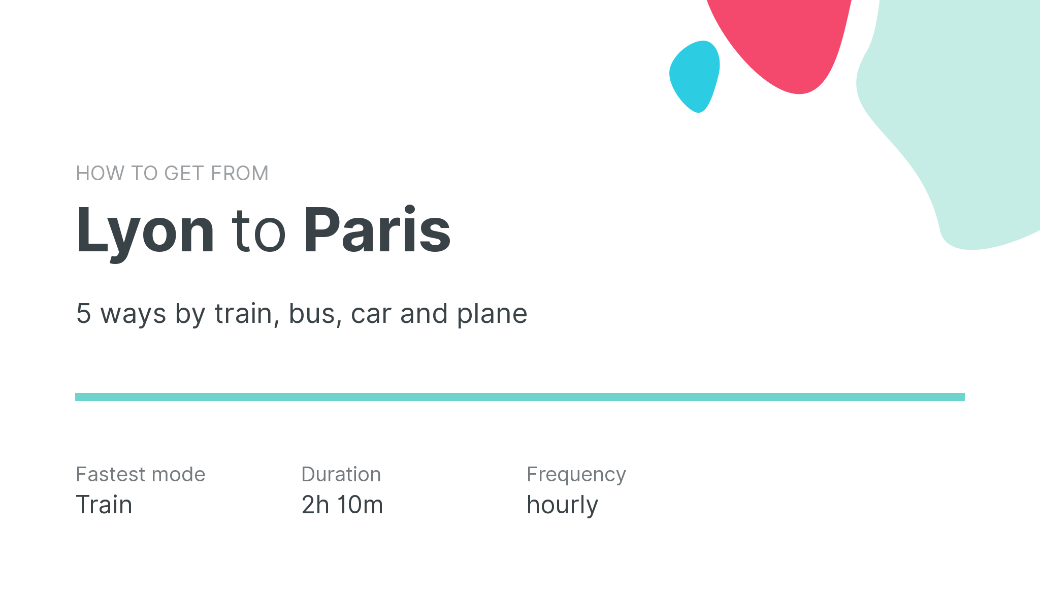 How do I get from Lyon to Paris