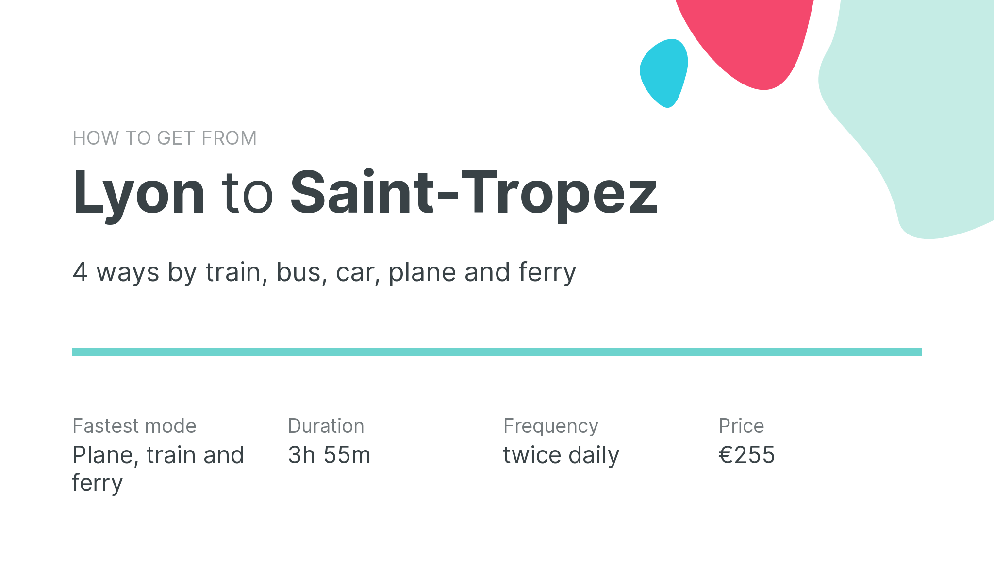 How do I get from Lyon to Saint-Tropez