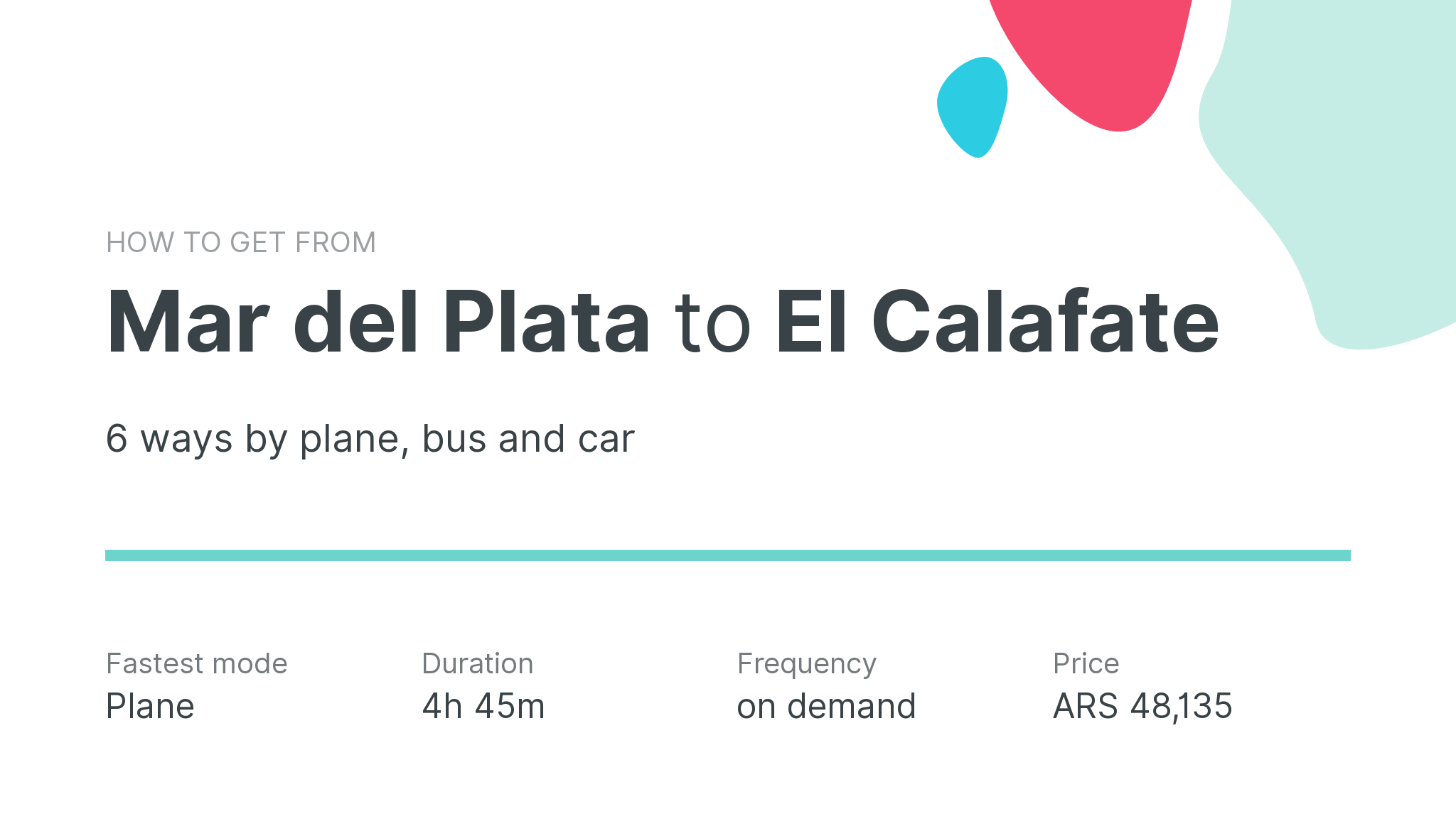 How do I get from Mar del Plata to El Calafate