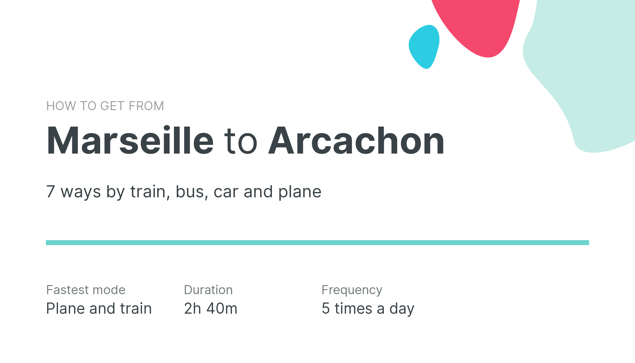 How do I get from Marseille to Arcachon