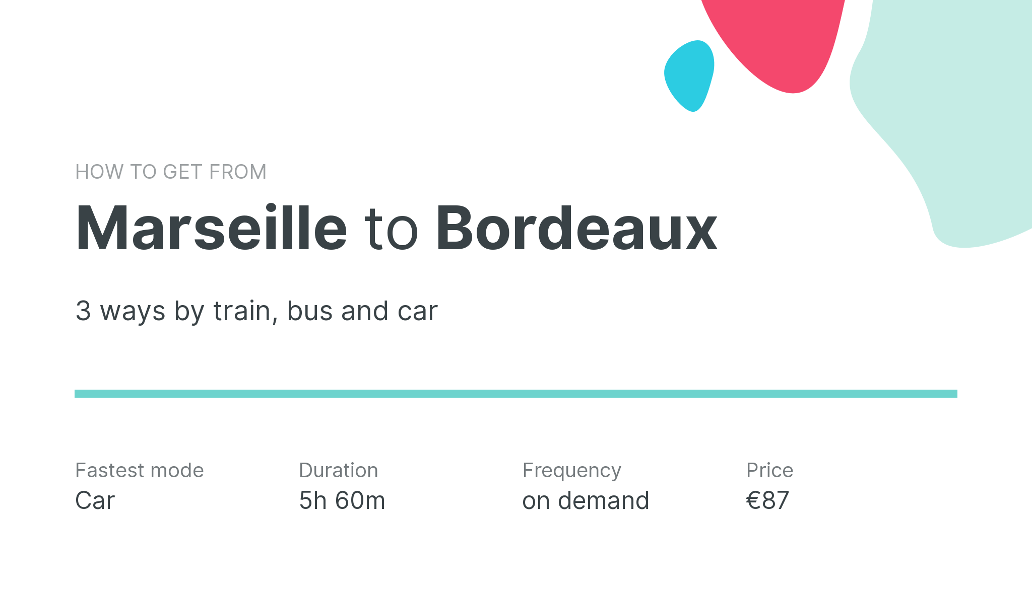 How do I get from Marseille to Bordeaux