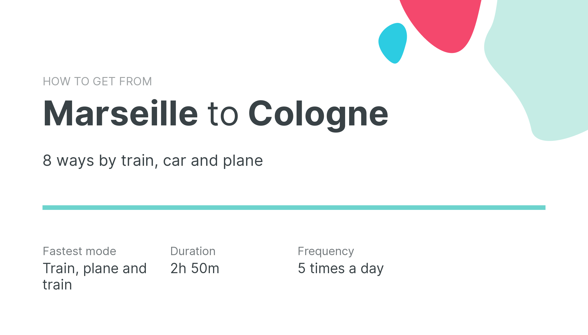 How do I get from Marseille to Cologne