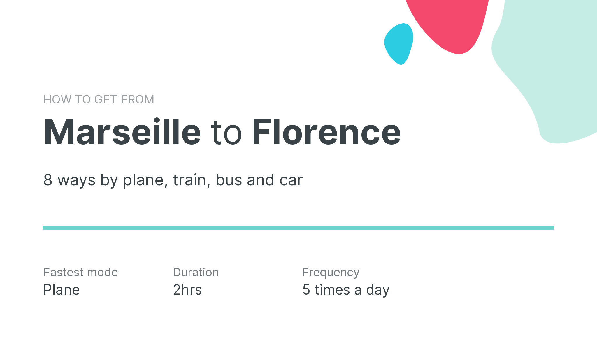 How do I get from Marseille to Florence